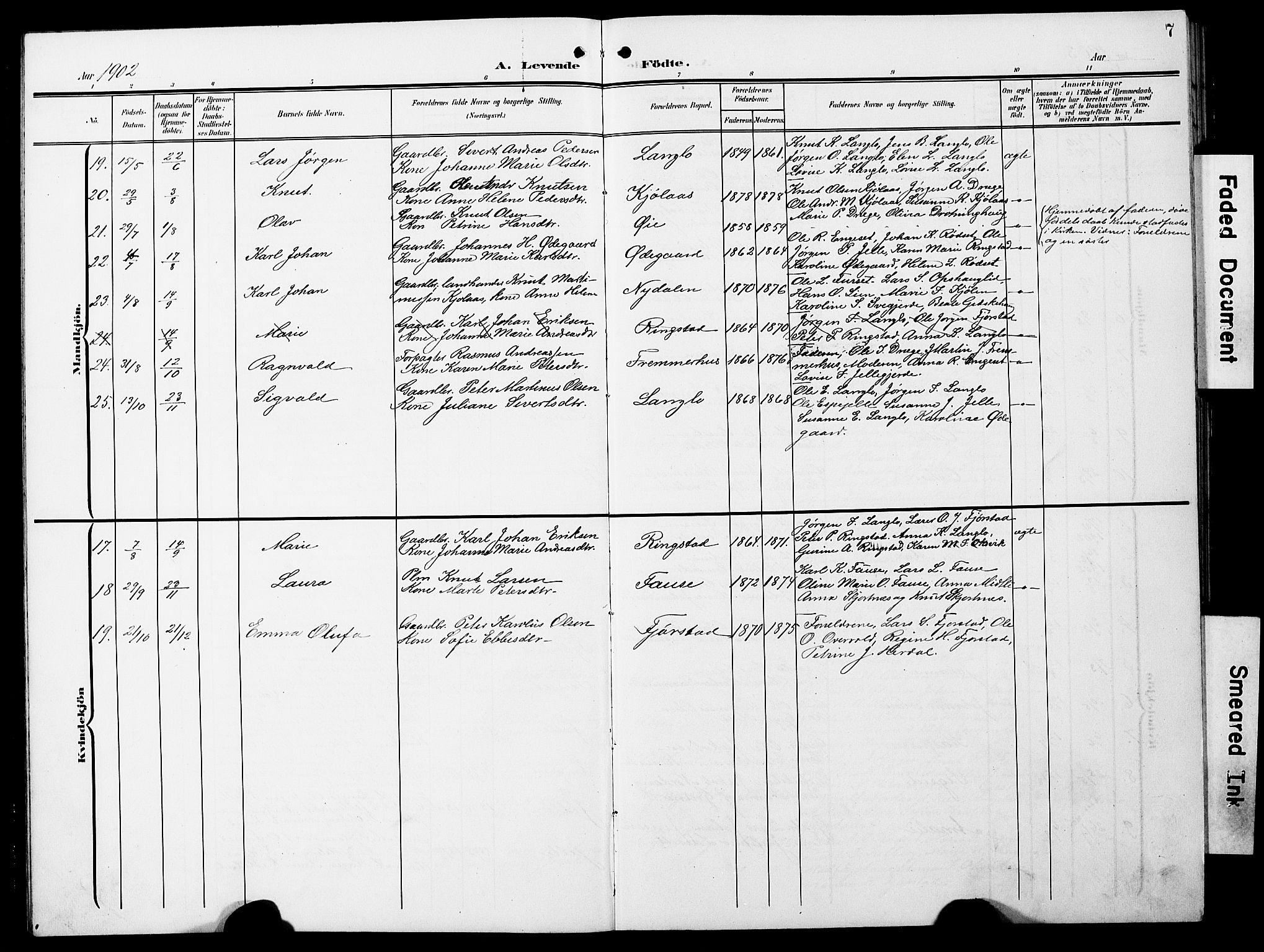 Ministerialprotokoller, klokkerbøker og fødselsregistre - Møre og Romsdal, AV/SAT-A-1454/520/L0293: Klokkerbok nr. 520C05, 1902-1923, s. 7