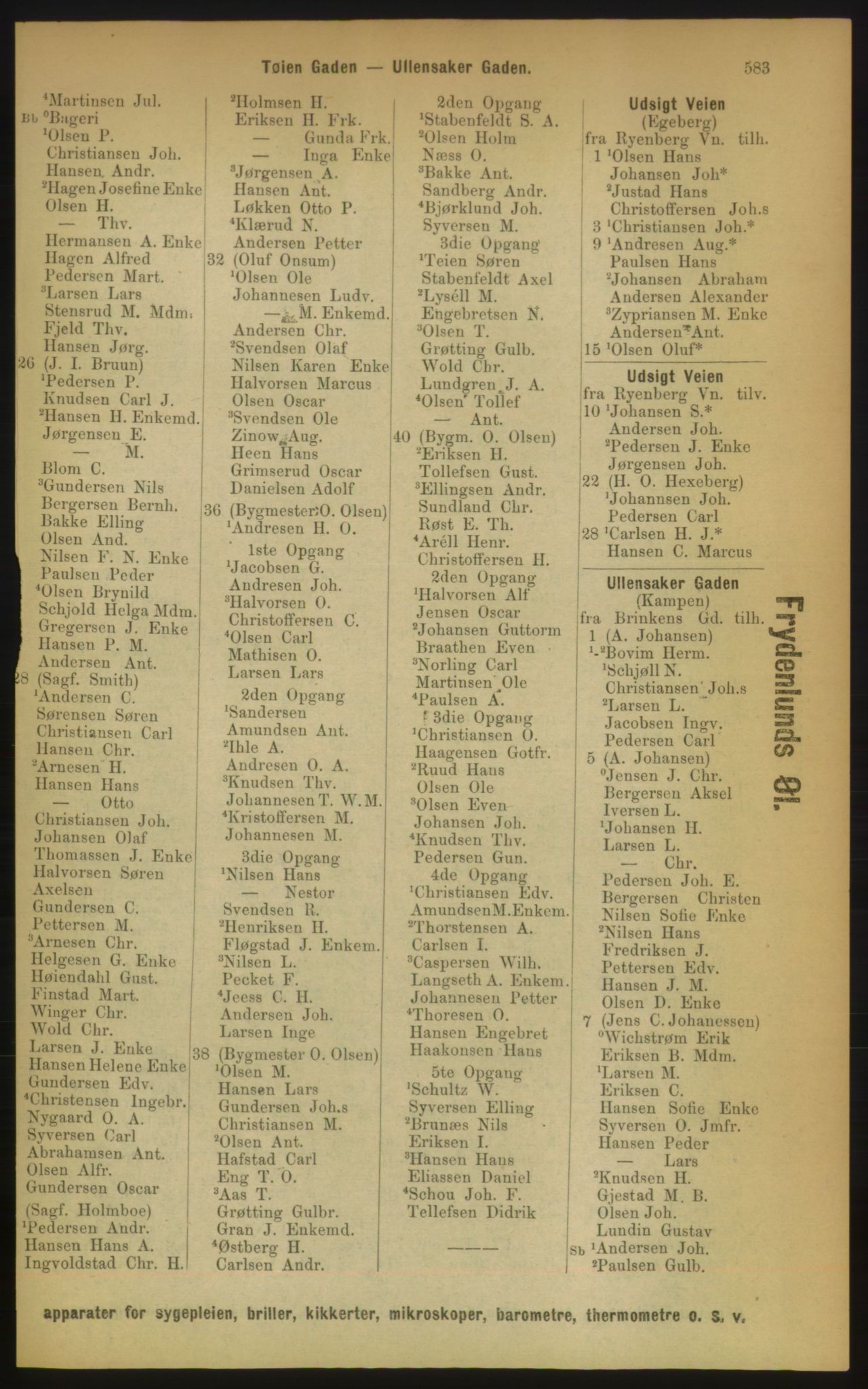 Kristiania/Oslo adressebok, PUBL/-, 1889, s. 583
