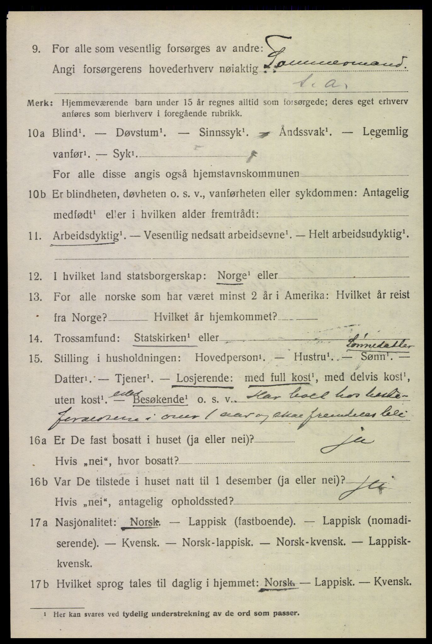 SAT, Folketelling 1920 for 1865 Vågan herred, 1920, s. 3404