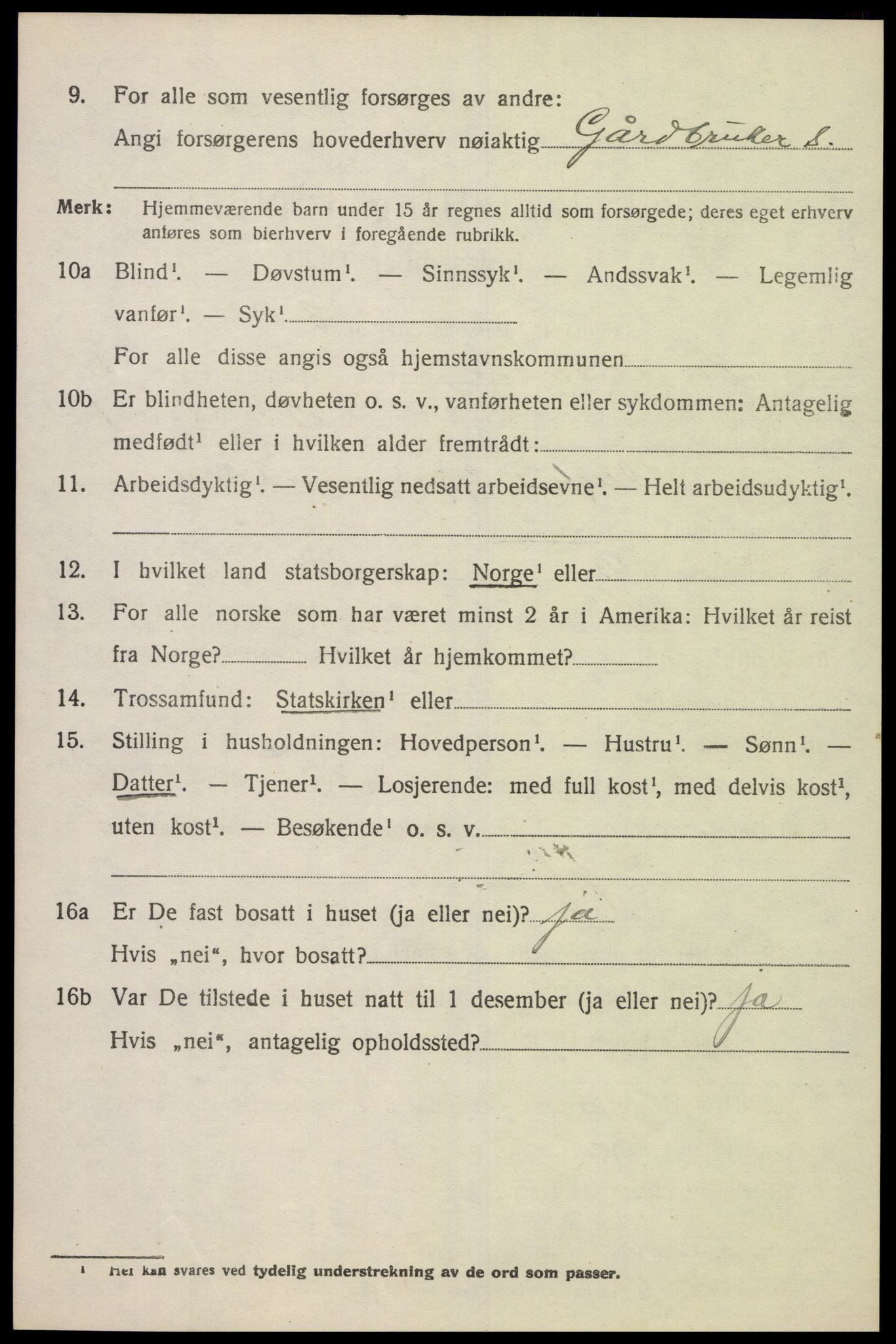 SAK, Folketelling 1920 for 1029 Sør-Audnedal herred, 1920, s. 1678