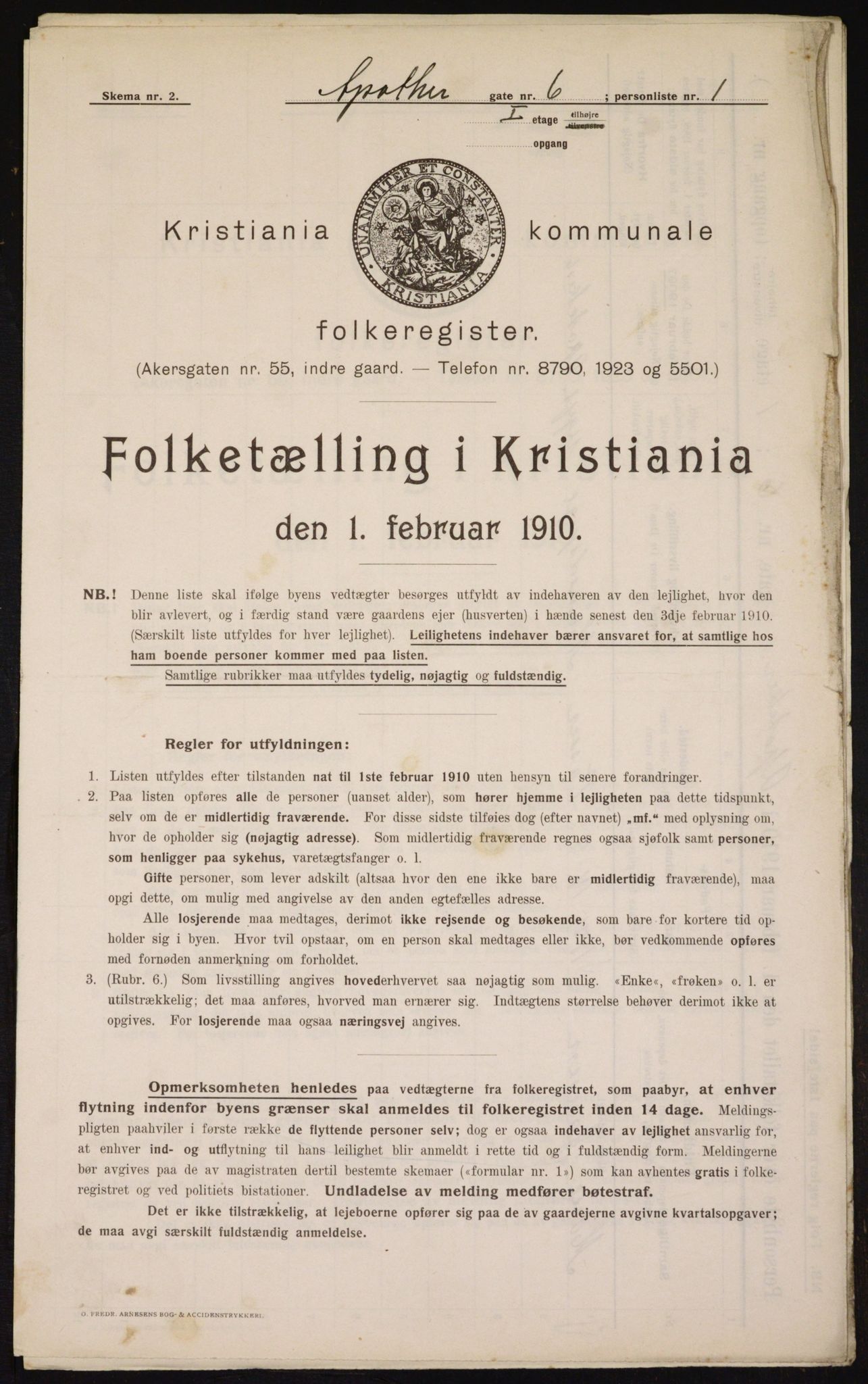 OBA, Kommunal folketelling 1.2.1910 for Kristiania, 1910, s. 1256