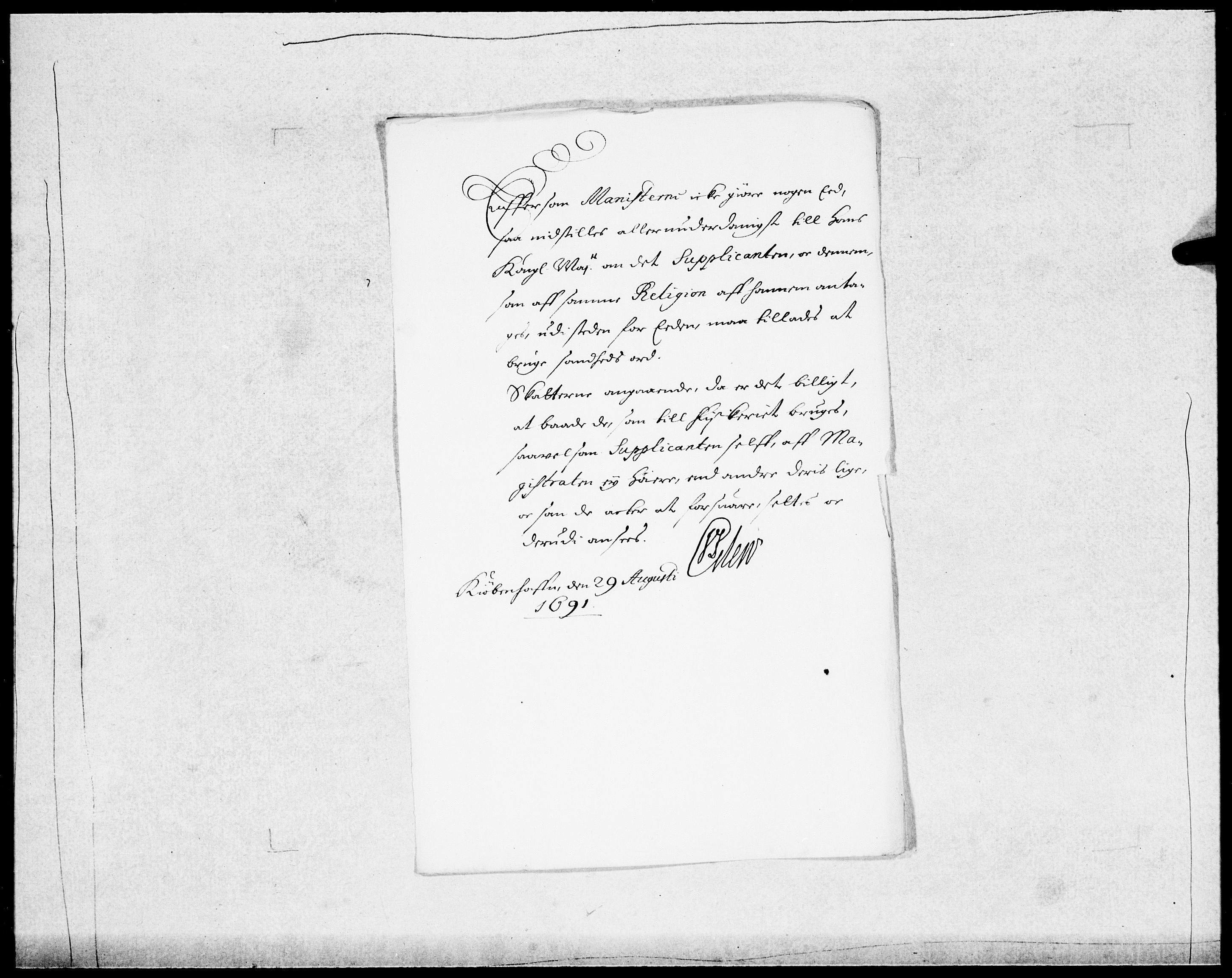 Danske Kanselli 1572-1799, AV/RA-EA-3023/F/Fc/Fcc/Fcca/L0044: Norske innlegg 1572-1799, 1690-1691, s. 379