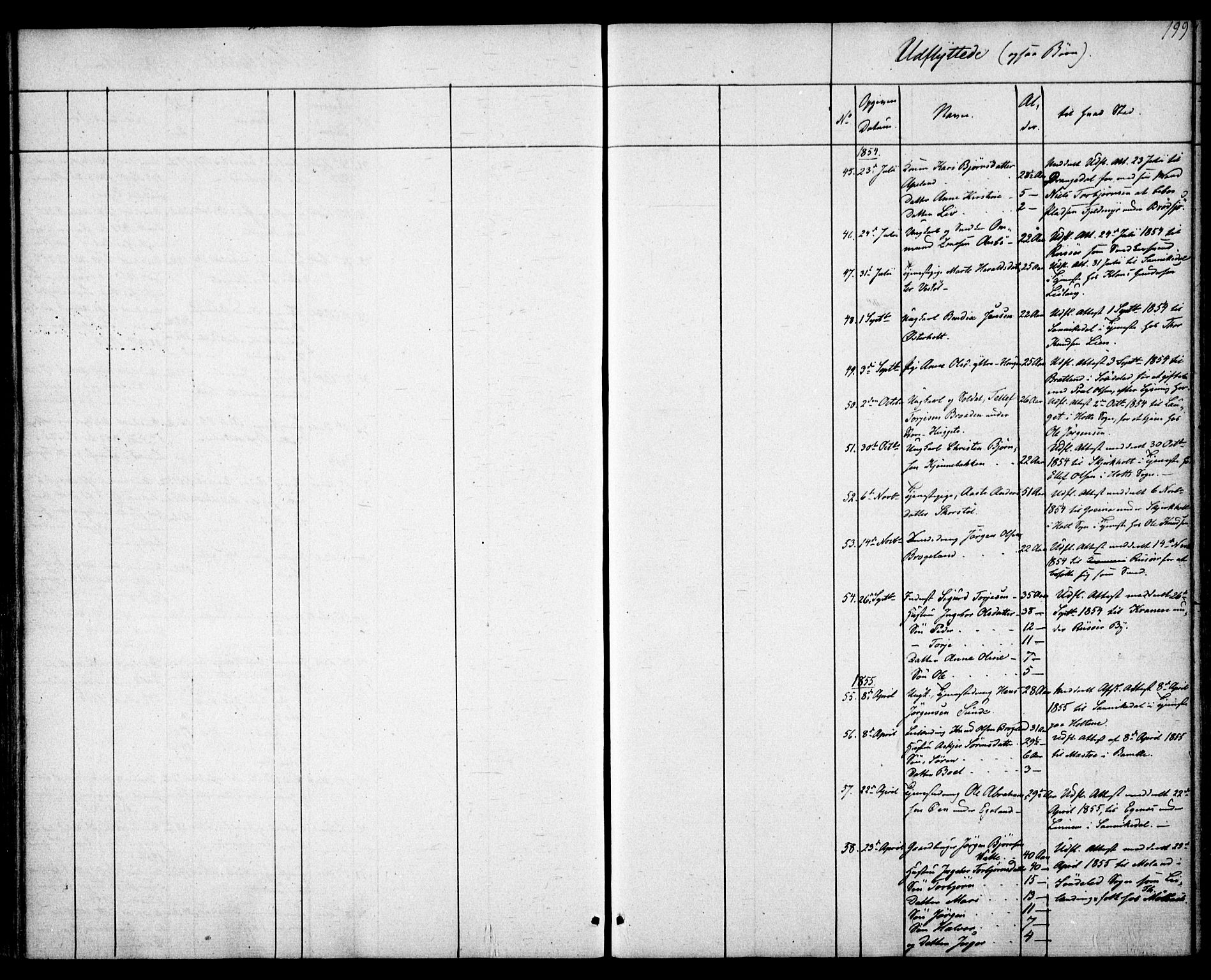 Gjerstad sokneprestkontor, SAK/1111-0014/F/Fa/Faa/L0006: Ministerialbok nr. A 6, 1841-1857, s. 199