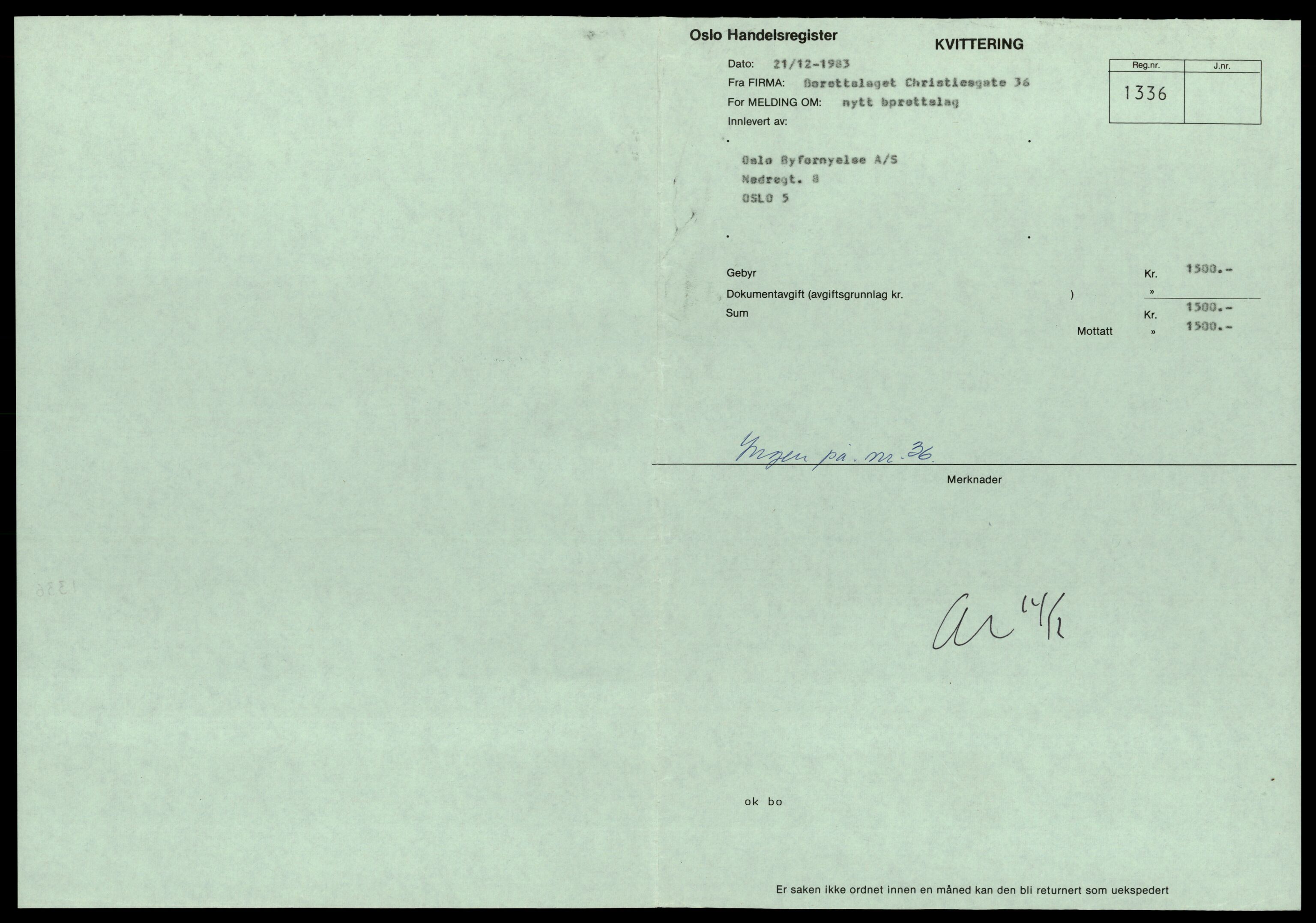 Oslo byfogd, Handelsregisteret, SAT/A-10867/G/Gc/Gca/L0092: Ikke konverterte foretak, Bo.C-Bo.F, 1890-1990, s. 1