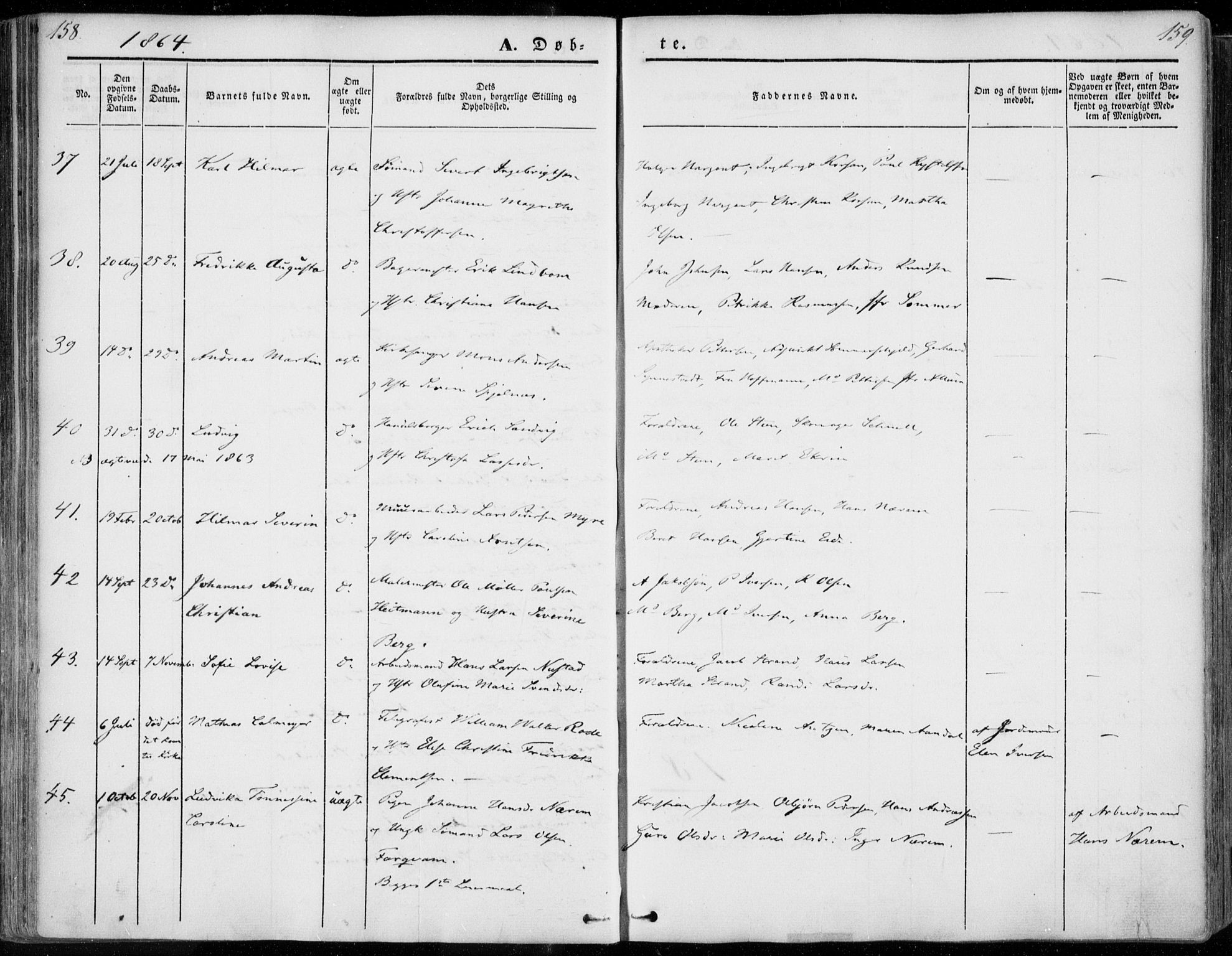 Ministerialprotokoller, klokkerbøker og fødselsregistre - Møre og Romsdal, AV/SAT-A-1454/558/L0689: Ministerialbok nr. 558A03, 1843-1872, s. 158-159