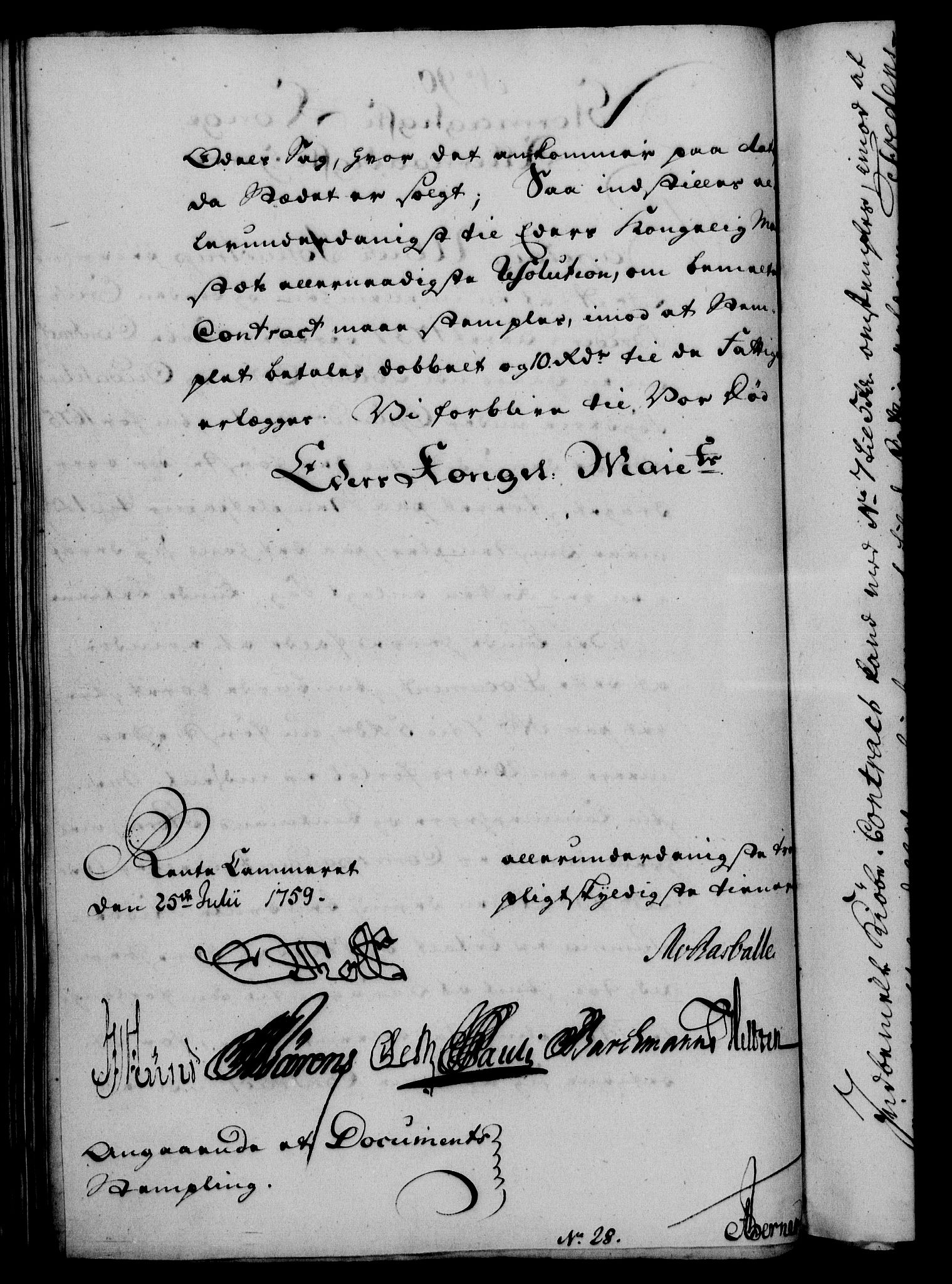 Rentekammeret, Kammerkanselliet, RA/EA-3111/G/Gf/Gfa/L0041: Norsk relasjons- og resolusjonsprotokoll (merket RK 52.41), 1759, s. 481