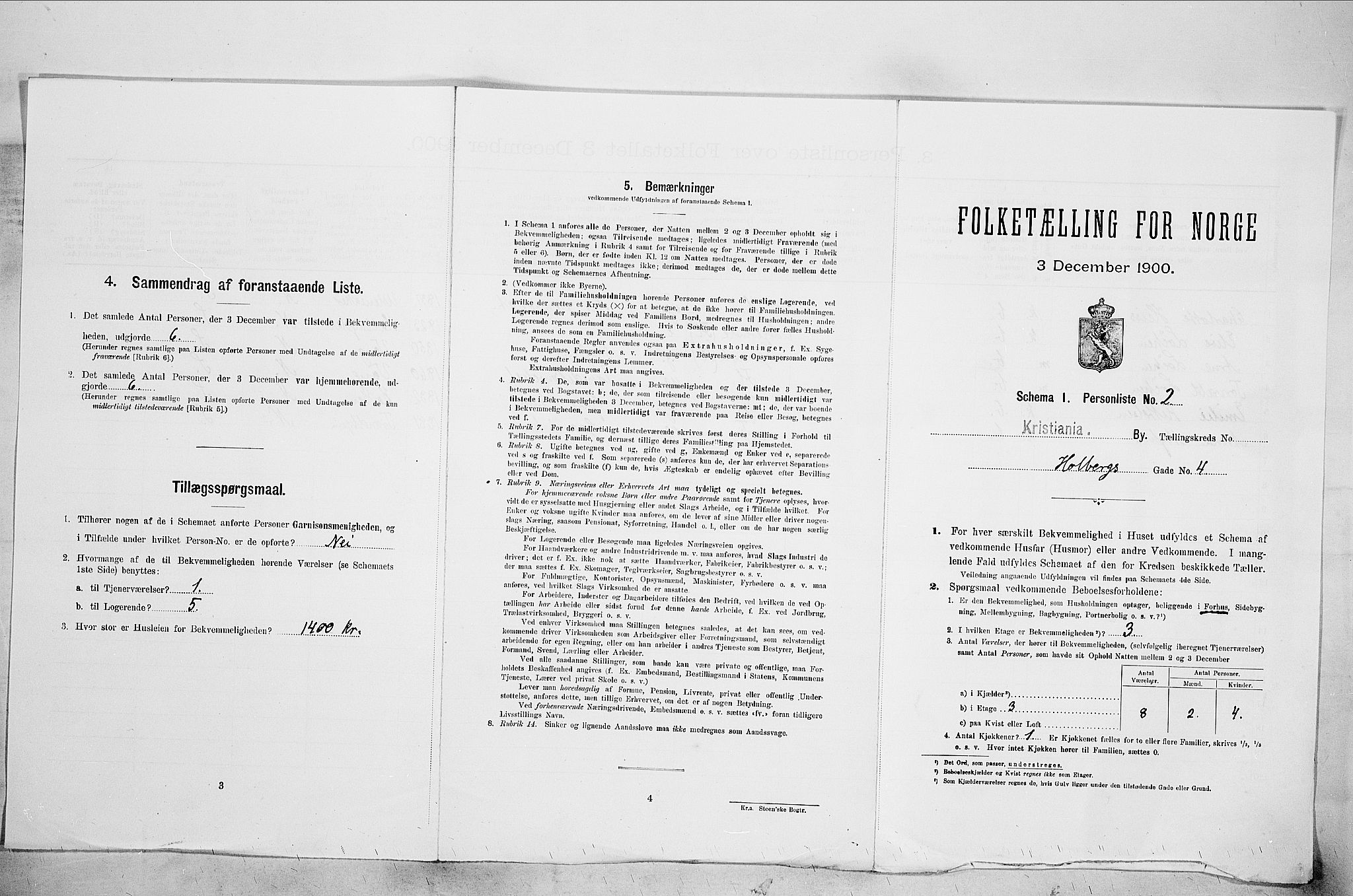 SAO, Folketelling 1900 for 0301 Kristiania kjøpstad, 1900, s. 38284