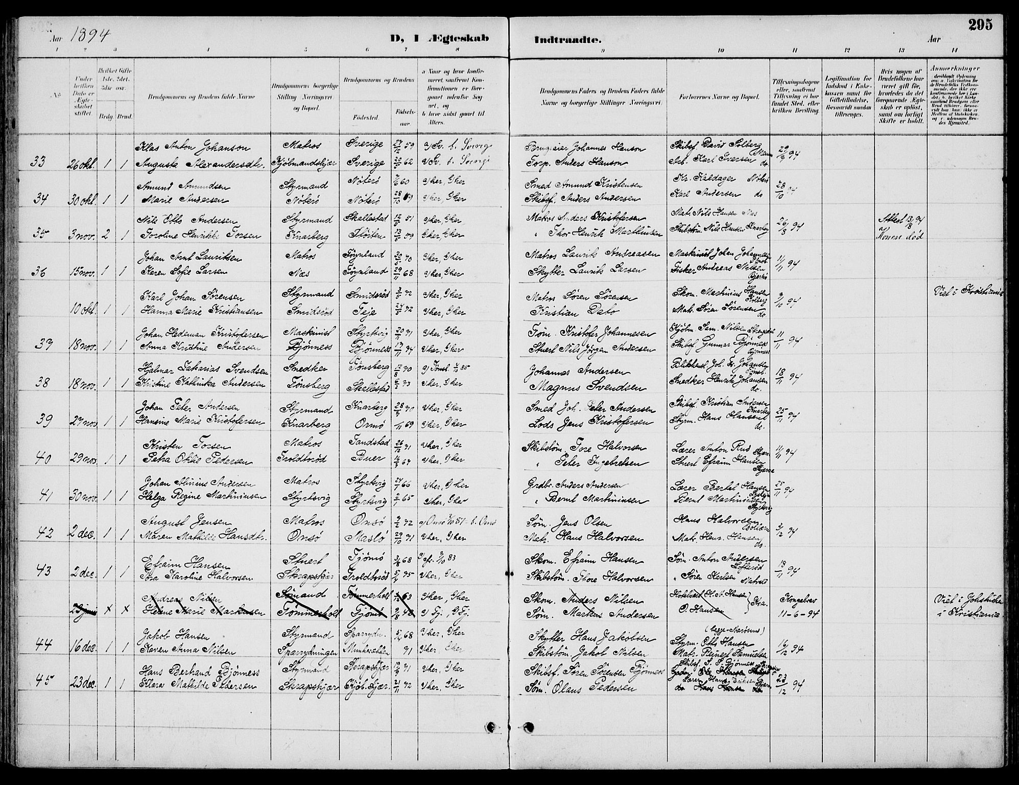 Nøtterøy kirkebøker, AV/SAKO-A-354/F/Fa/L0009: Ministerialbok nr. I 9, 1894-1907, s. 295