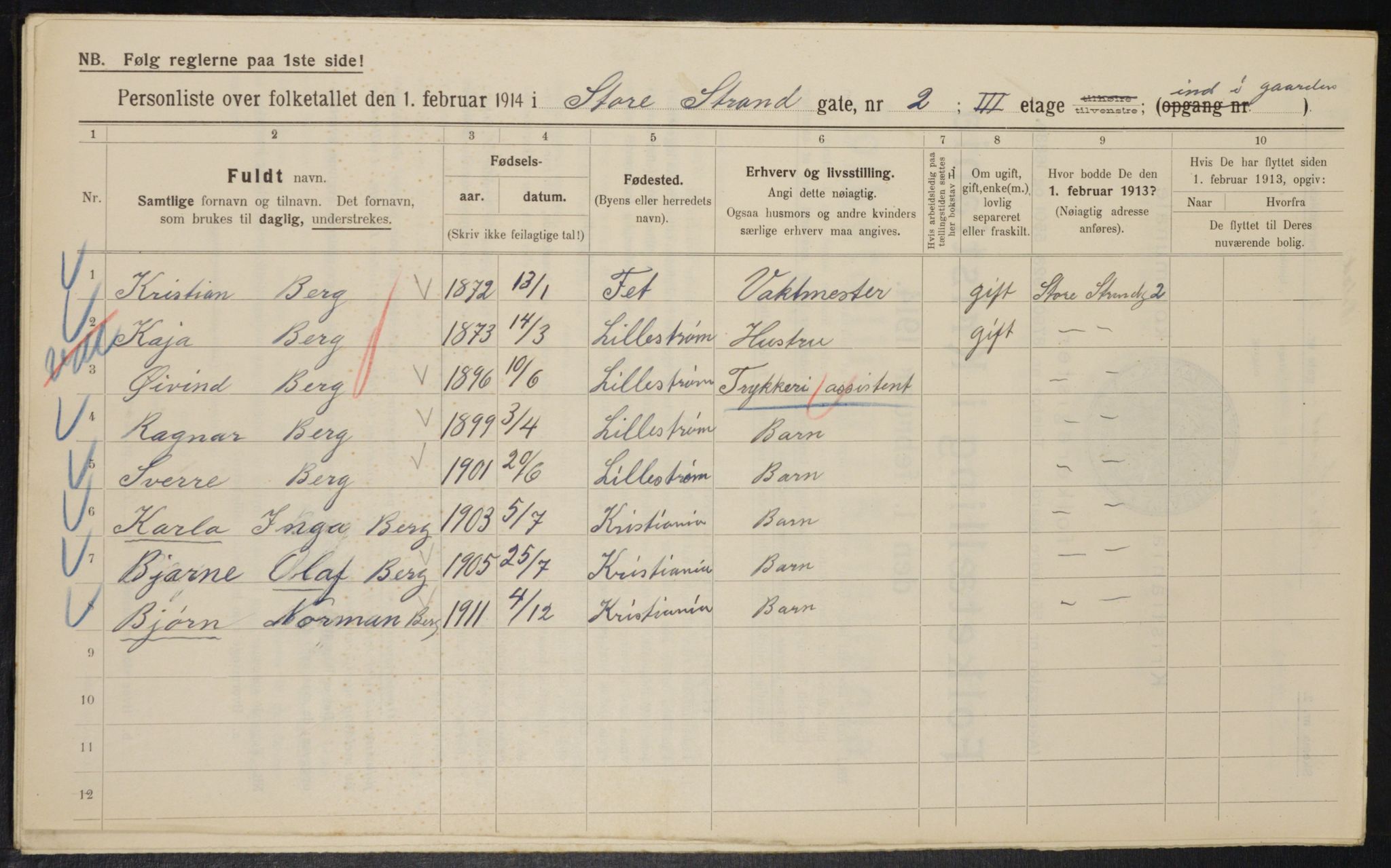 OBA, Kommunal folketelling 1.2.1914 for Kristiania, 1914, s. 103526