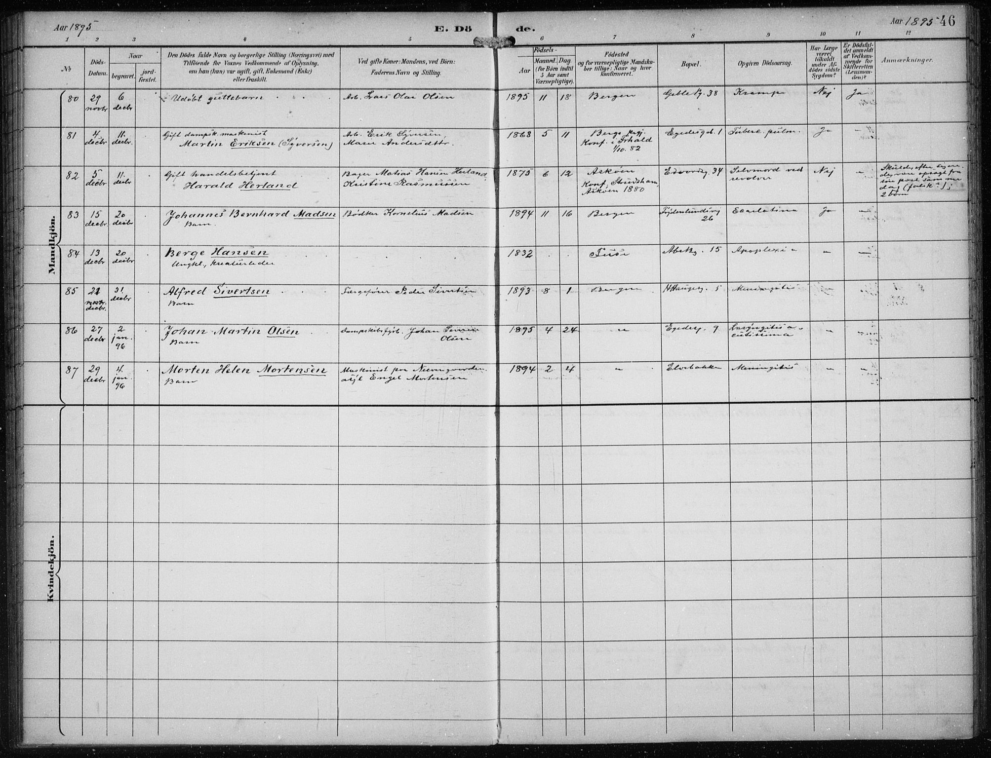 Sandviken Sokneprestembete, AV/SAB-A-77601/H/Ha/L0018: Ministerialbok nr. E 1, 1893-1905, s. 46