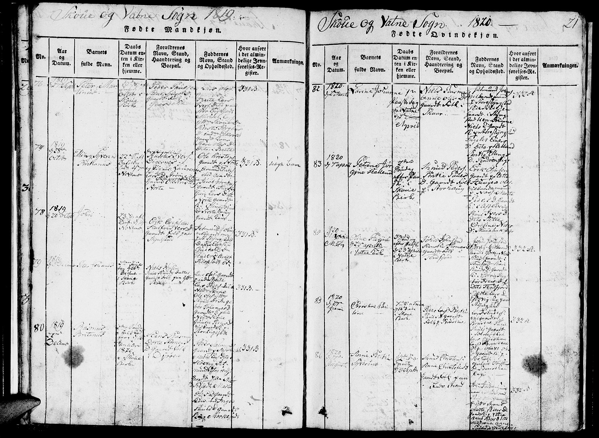 Ministerialprotokoller, klokkerbøker og fødselsregistre - Møre og Romsdal, AV/SAT-A-1454/524/L0360: Klokkerbok nr. 524C01, 1816-1830, s. 21