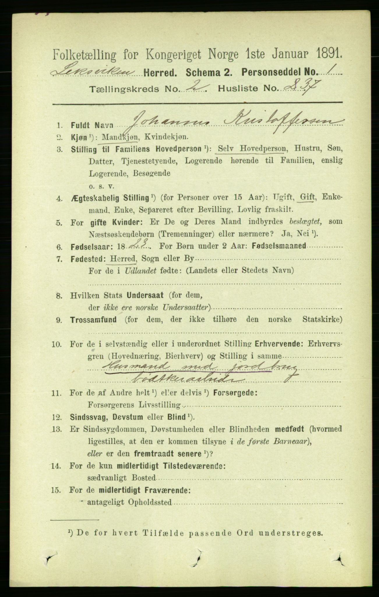 RA, Folketelling 1891 for 1718 Leksvik herred, 1891, s. 864