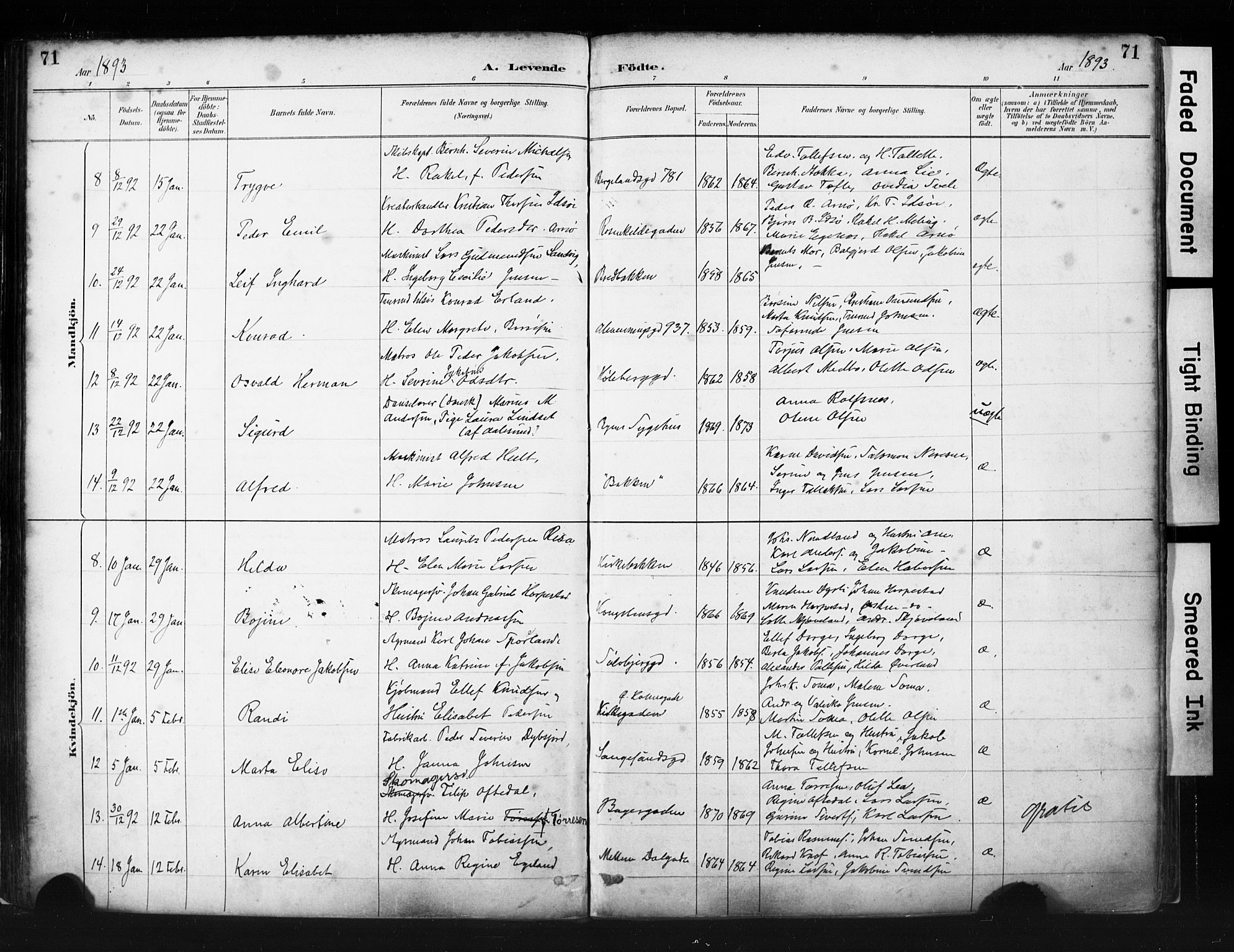 St. Petri sokneprestkontor, AV/SAST-A-101813/001/30/30BA/L0019: Ministerialbok nr. A 20, 1888-1901, s. 71