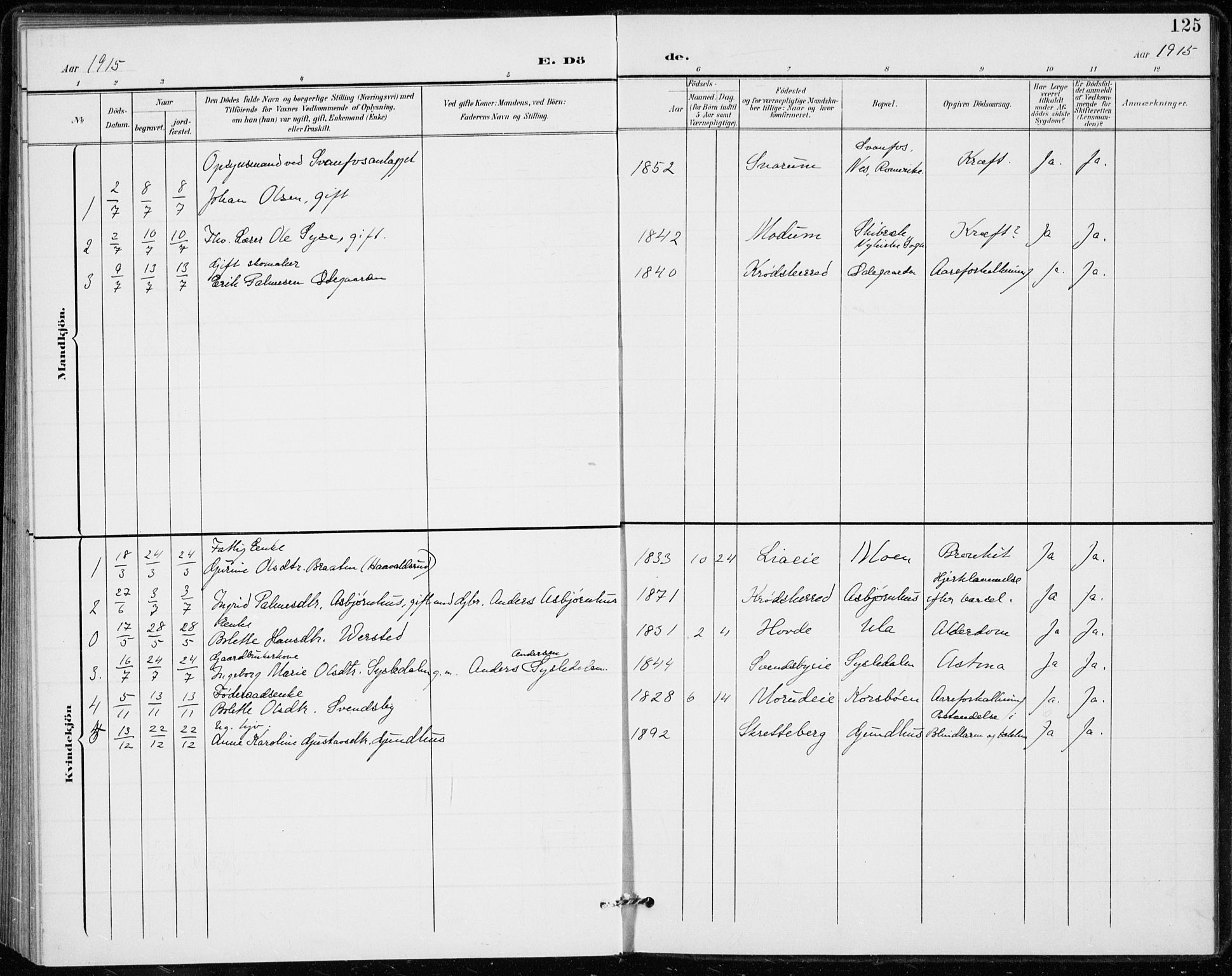 Modum kirkebøker, AV/SAKO-A-234/F/Fa/L0020: Ministerialbok nr. 20, 1900-1917, s. 125