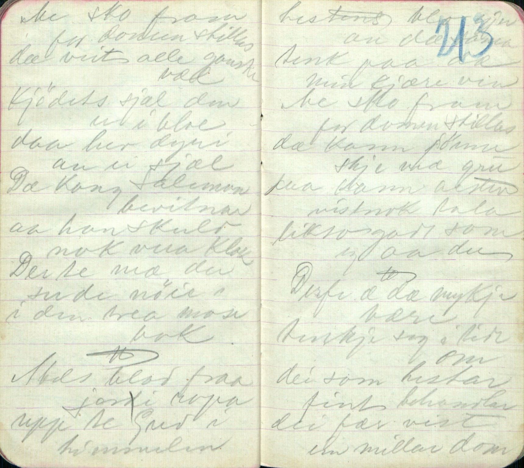 Rikard Berge, TEMU/TGM-A-1003/F/L0005/0007: 160-200 / 166 Skildring av innbu. Dagboksoppteikn. for R. B. 1896-97. Om spesielle ord og uttrykk, 1896-1897, s. 212-213