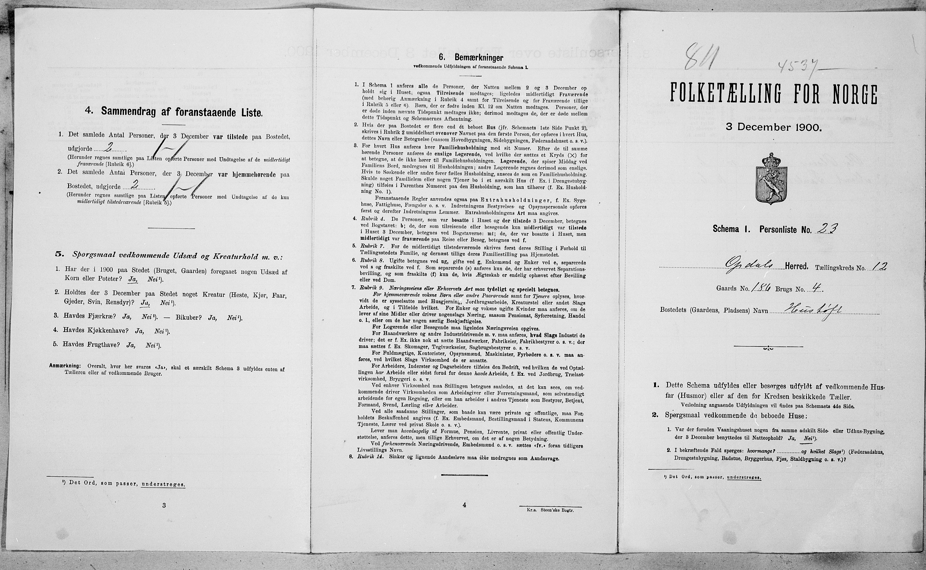 SAT, Folketelling 1900 for 1634 Oppdal herred, 1900, s. 80
