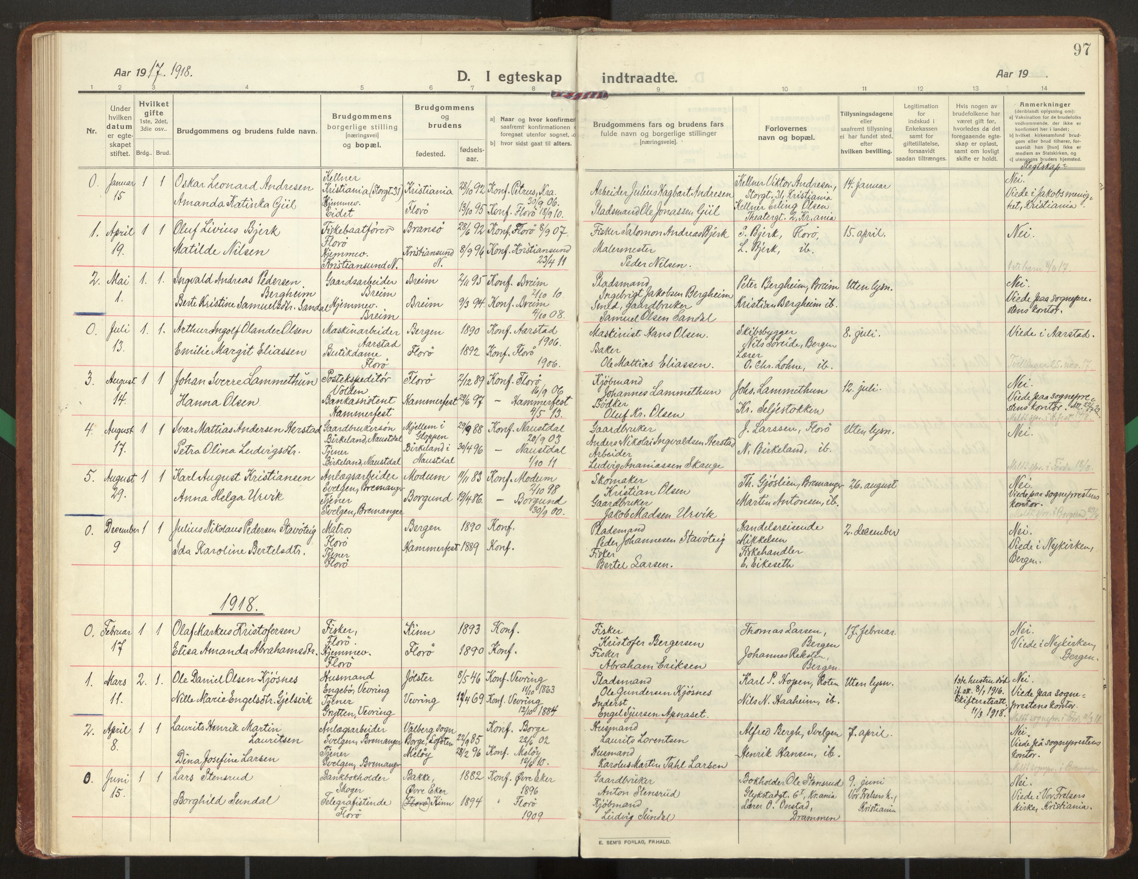 Kinn sokneprestembete, SAB/A-80801/H/Haa/Haac/L0003: Ministerialbok nr. C 3, 1917-1934, s. 97