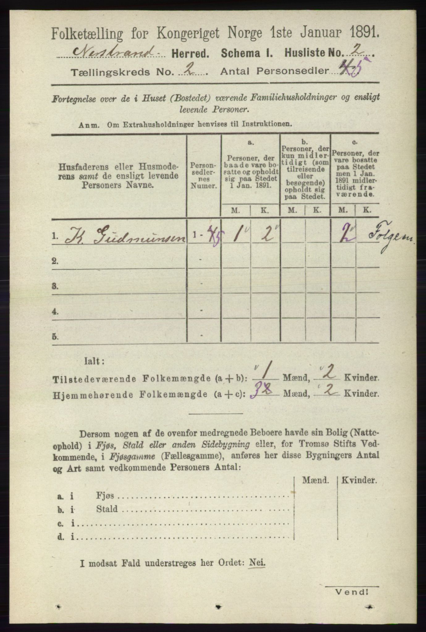 RA, Folketelling 1891 for 1139 Nedstrand herred, 1891, s. 206