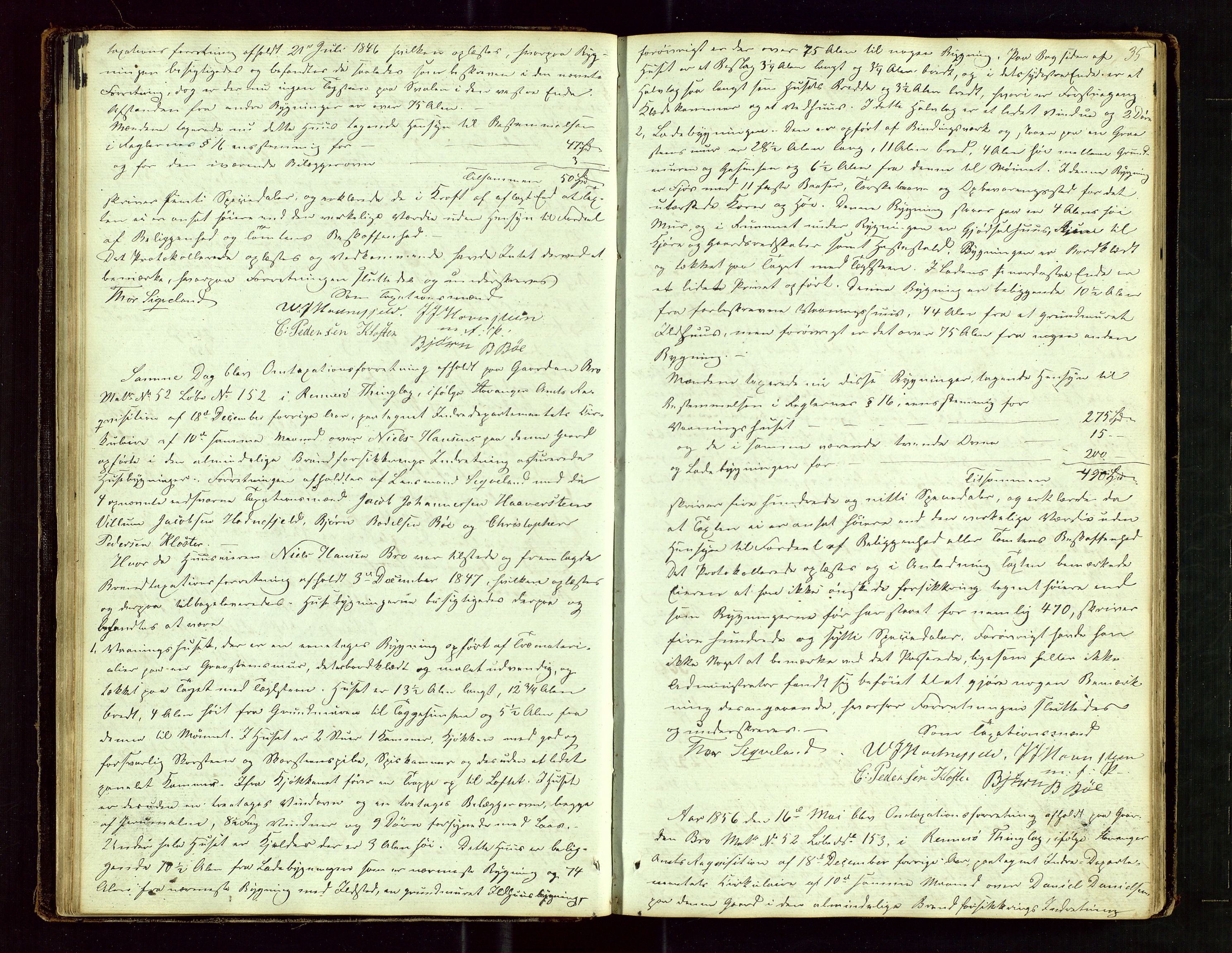 Rennesøy lensmannskontor, AV/SAST-A-100165/Goa/L0001: "Brandtaxations-Protocol for Rennesøe Thinglag", 1846-1923, s. 34b-35a