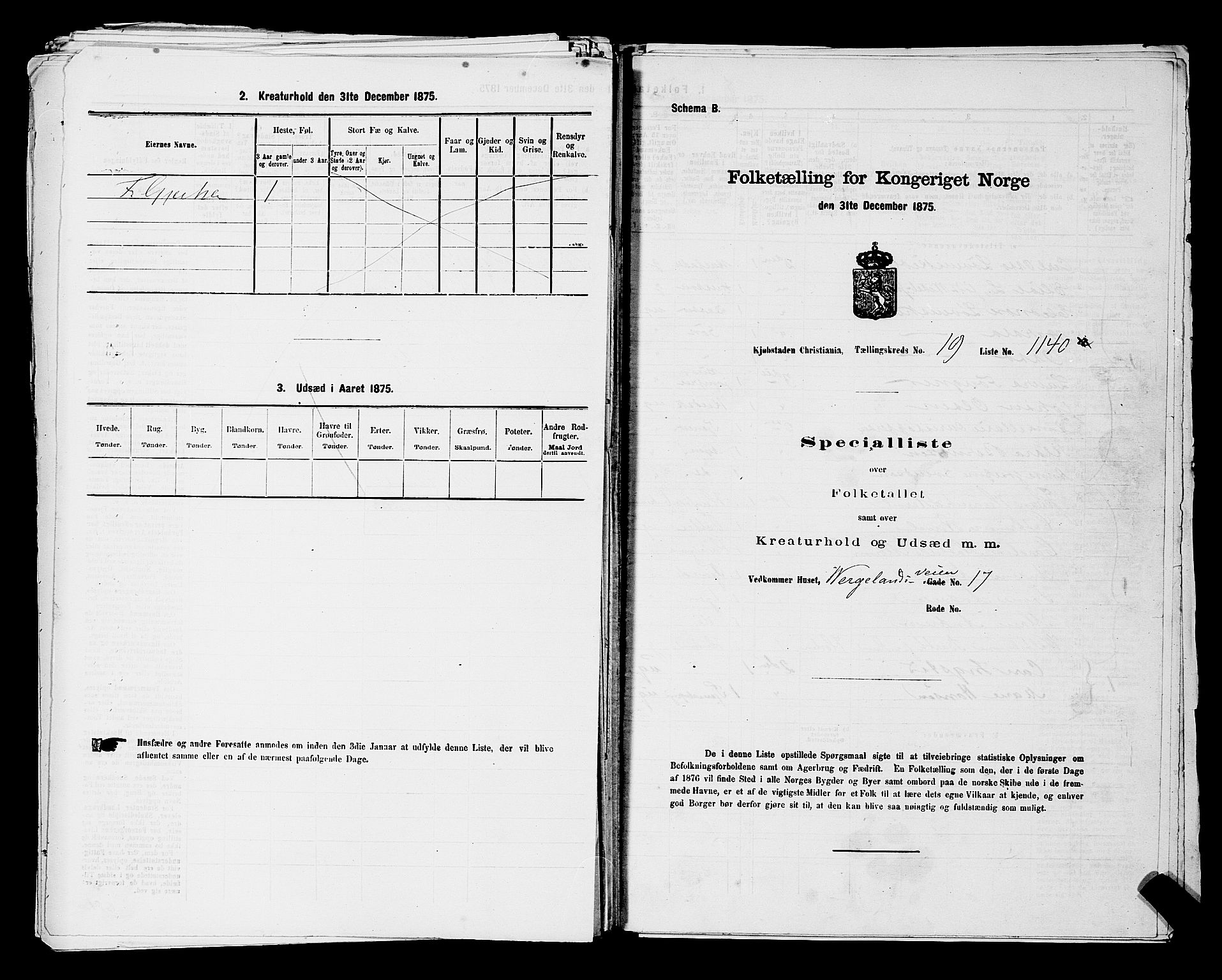 RA, Folketelling 1875 for 0301 Kristiania kjøpstad, 1875, s. 3573