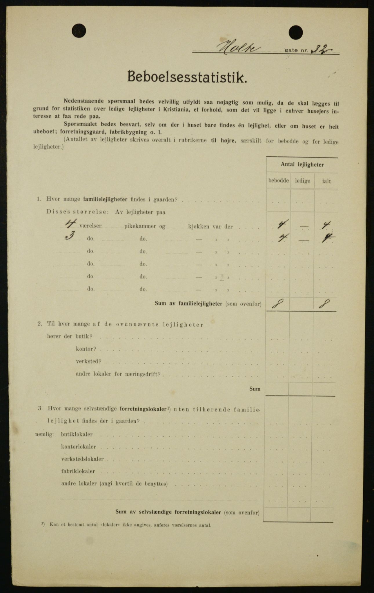 OBA, Kommunal folketelling 1.2.1909 for Kristiania kjøpstad, 1909, s. 37535