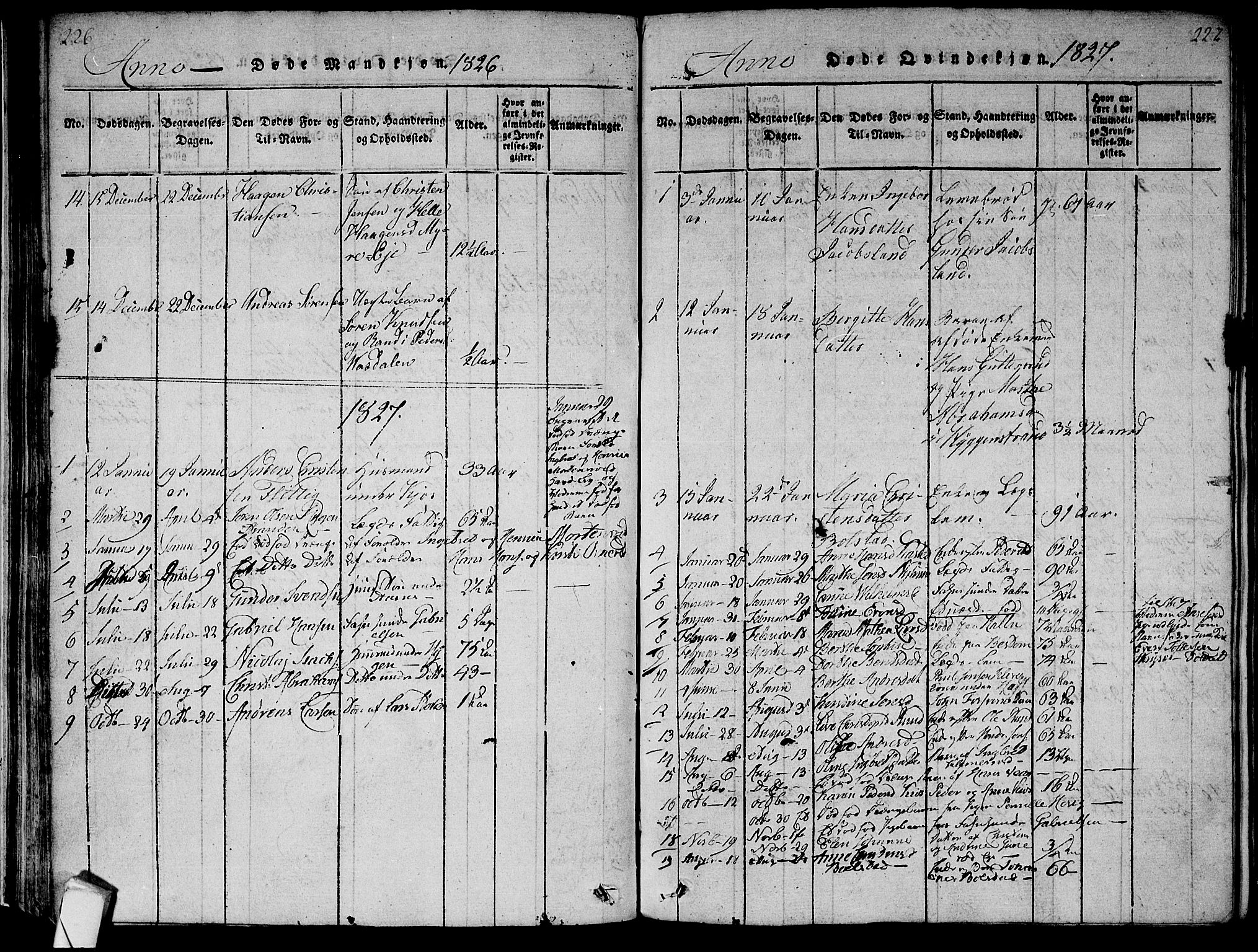 Røyken kirkebøker, AV/SAKO-A-241/F/Fa/L0004: Ministerialbok nr. 4, 1814-1832, s. 226-227