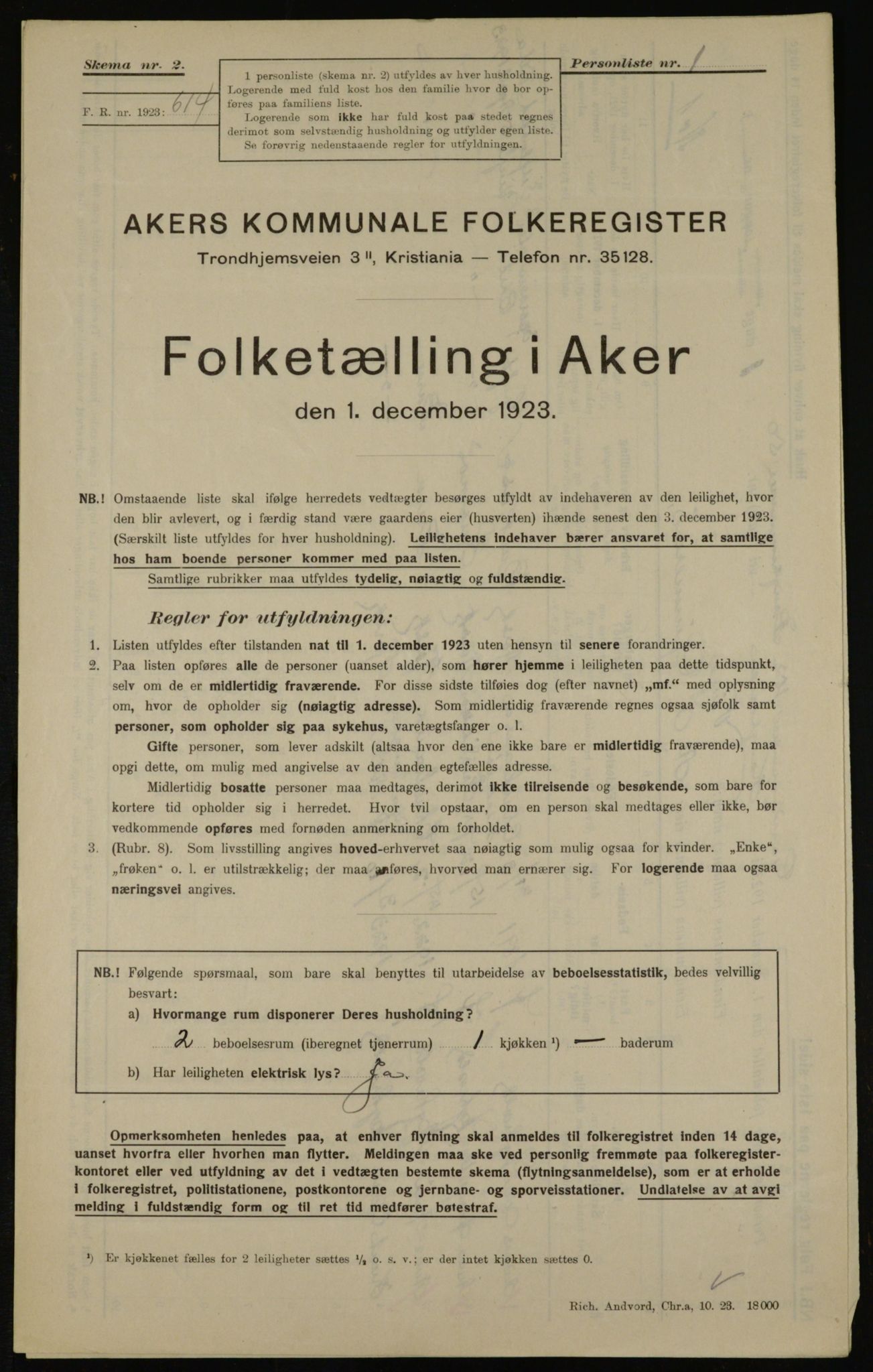 , Kommunal folketelling 1.12.1923 for Aker, 1923, s. 40396