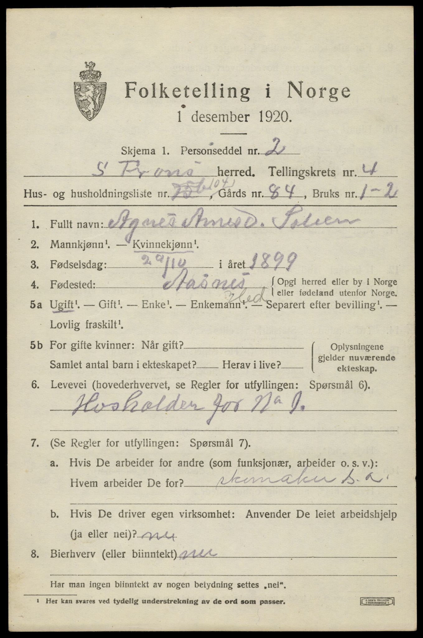 SAH, Folketelling 1920 for 0519 Sør-Fron herred, 1920, s. 5361
