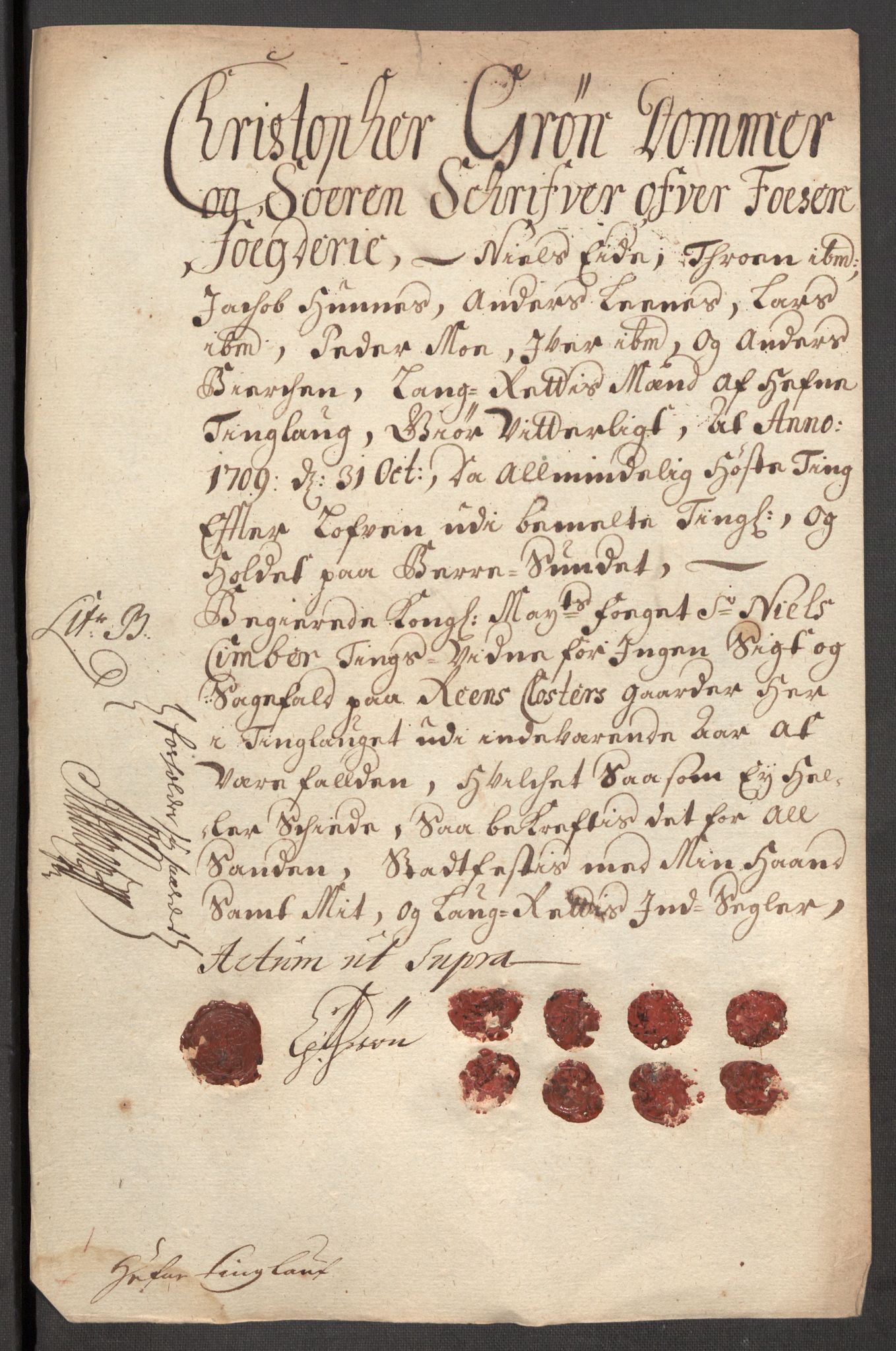 Rentekammeret inntil 1814, Reviderte regnskaper, Fogderegnskap, RA/EA-4092/R57/L3858: Fogderegnskap Fosen, 1708-1709, s. 294