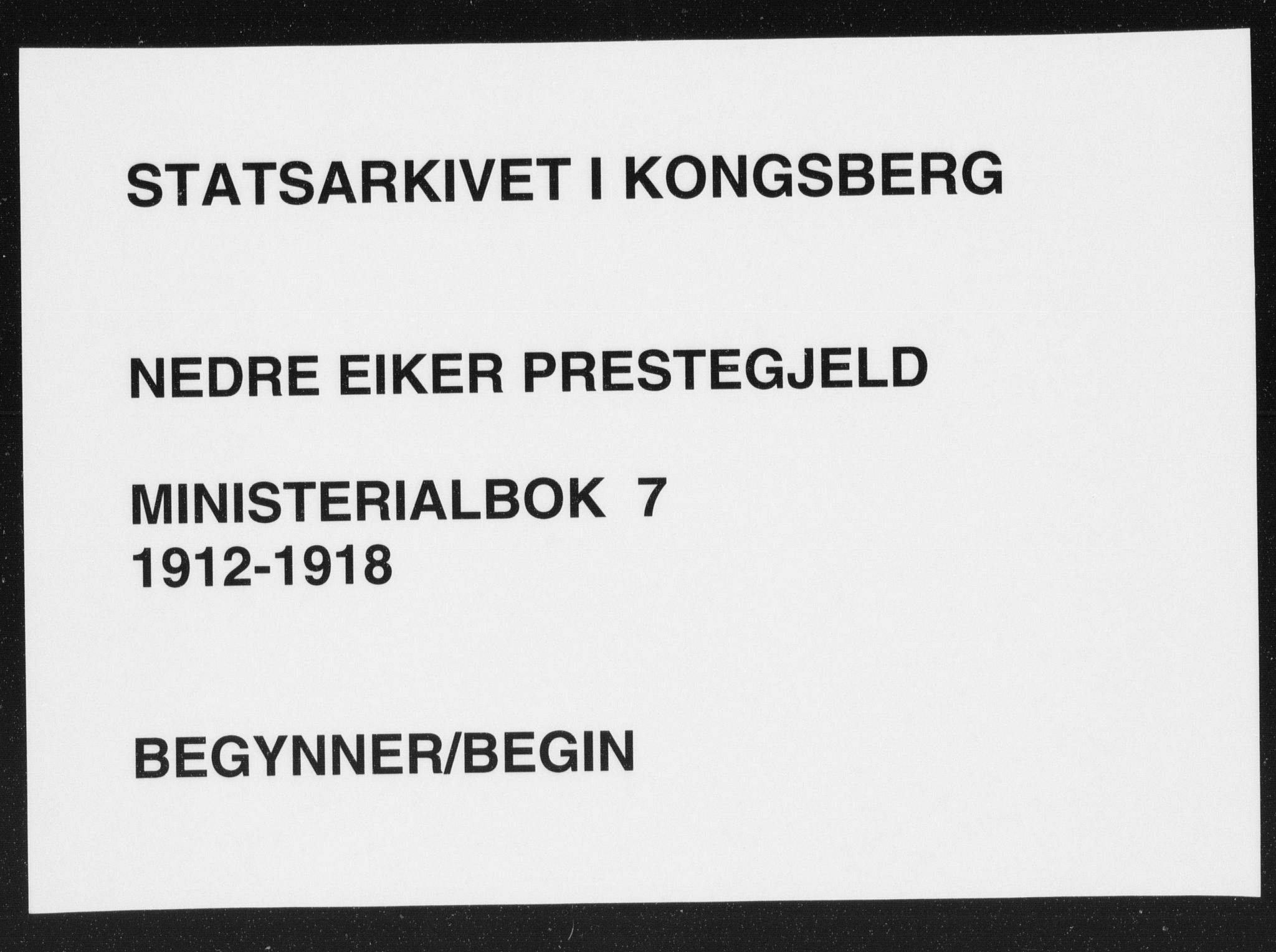 Nedre Eiker kirkebøker, SAKO/A-612/F/Fa/L0007: Ministerialbok nr. 7, 1912-1918