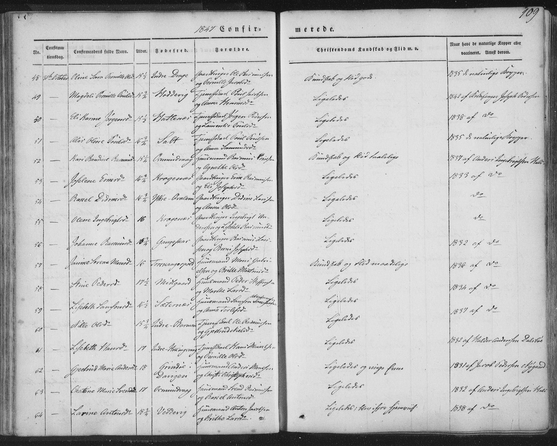 Selje sokneprestembete, AV/SAB-A-99938/H/Ha/Haa/Haaa: Ministerialbok nr. A 10, 1844-1858, s. 109