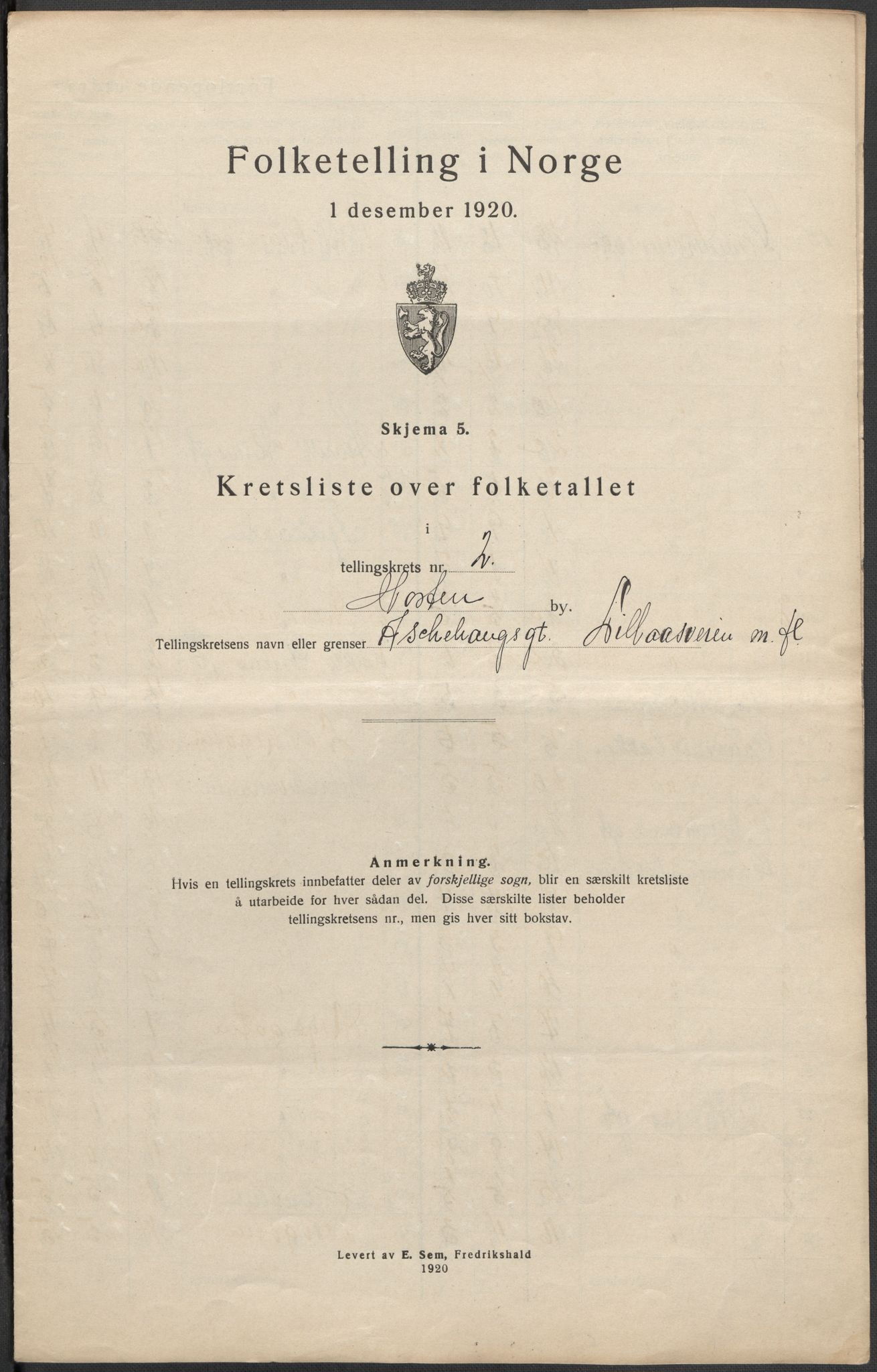 SAKO, Folketelling 1920 for 0703 Horten kjøpstad, 1920, s. 9