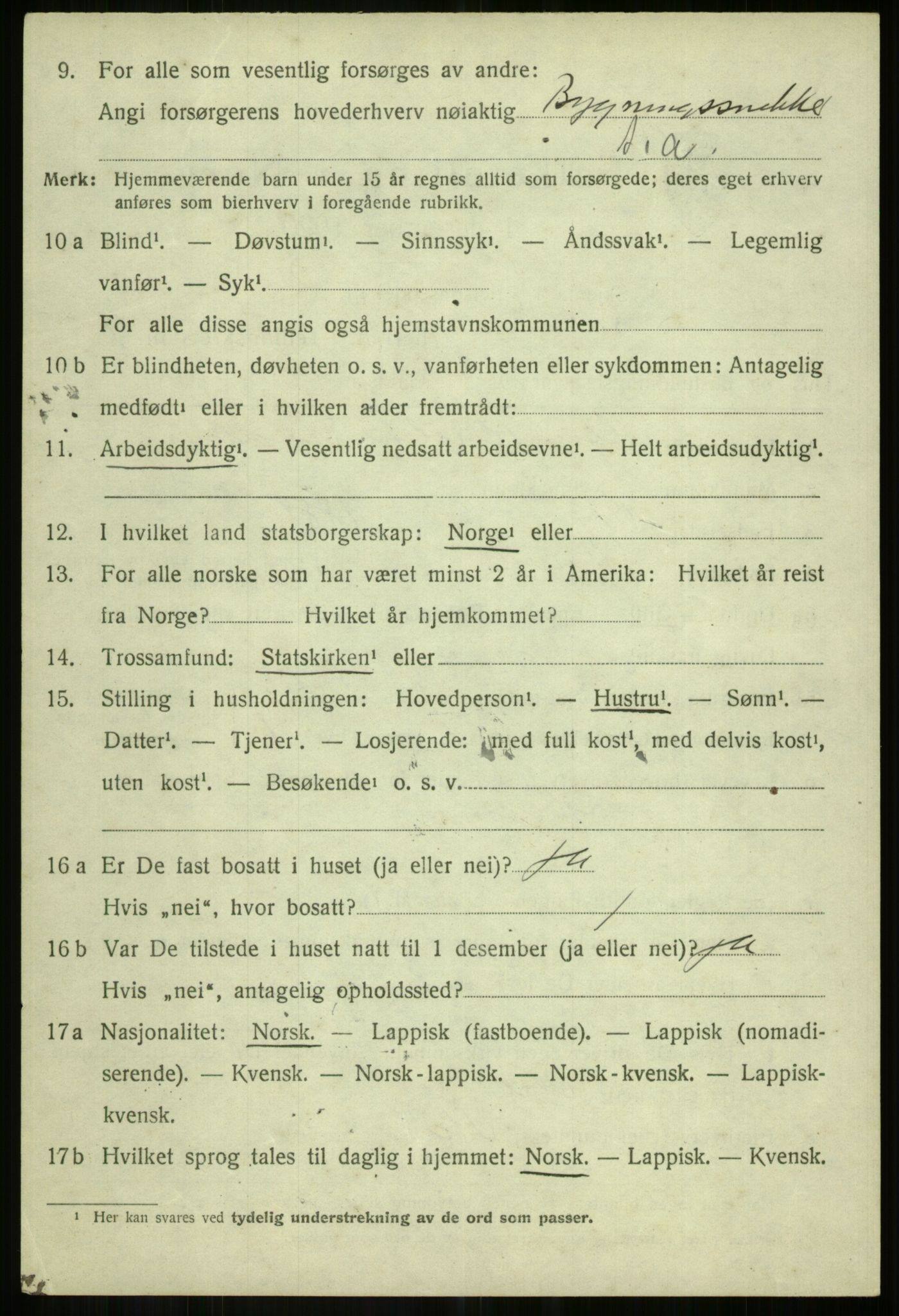 SATØ, Folketelling 1920 for 1921 Salangen herred, 1920, s. 3293