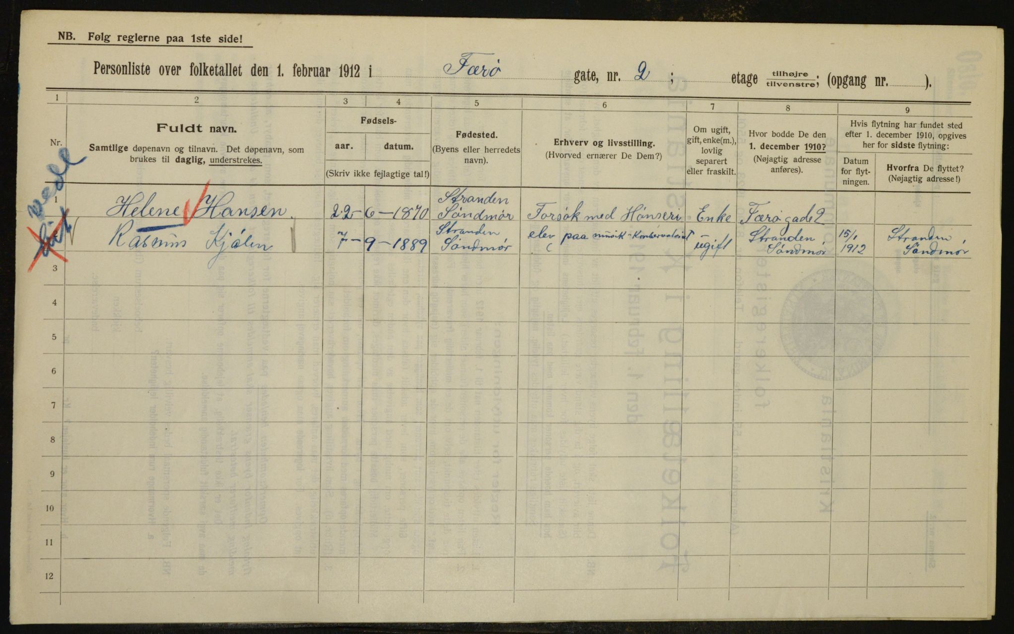 OBA, Kommunal folketelling 1.2.1912 for Kristiania, 1912, s. 28327