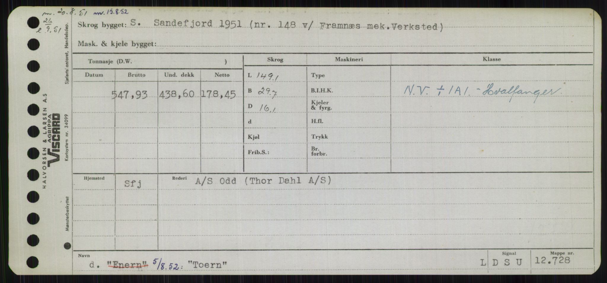 Sjøfartsdirektoratet med forløpere, Skipsmålingen, RA/S-1627/H/Hb/L0005: Fartøy, T-Å, s. 173