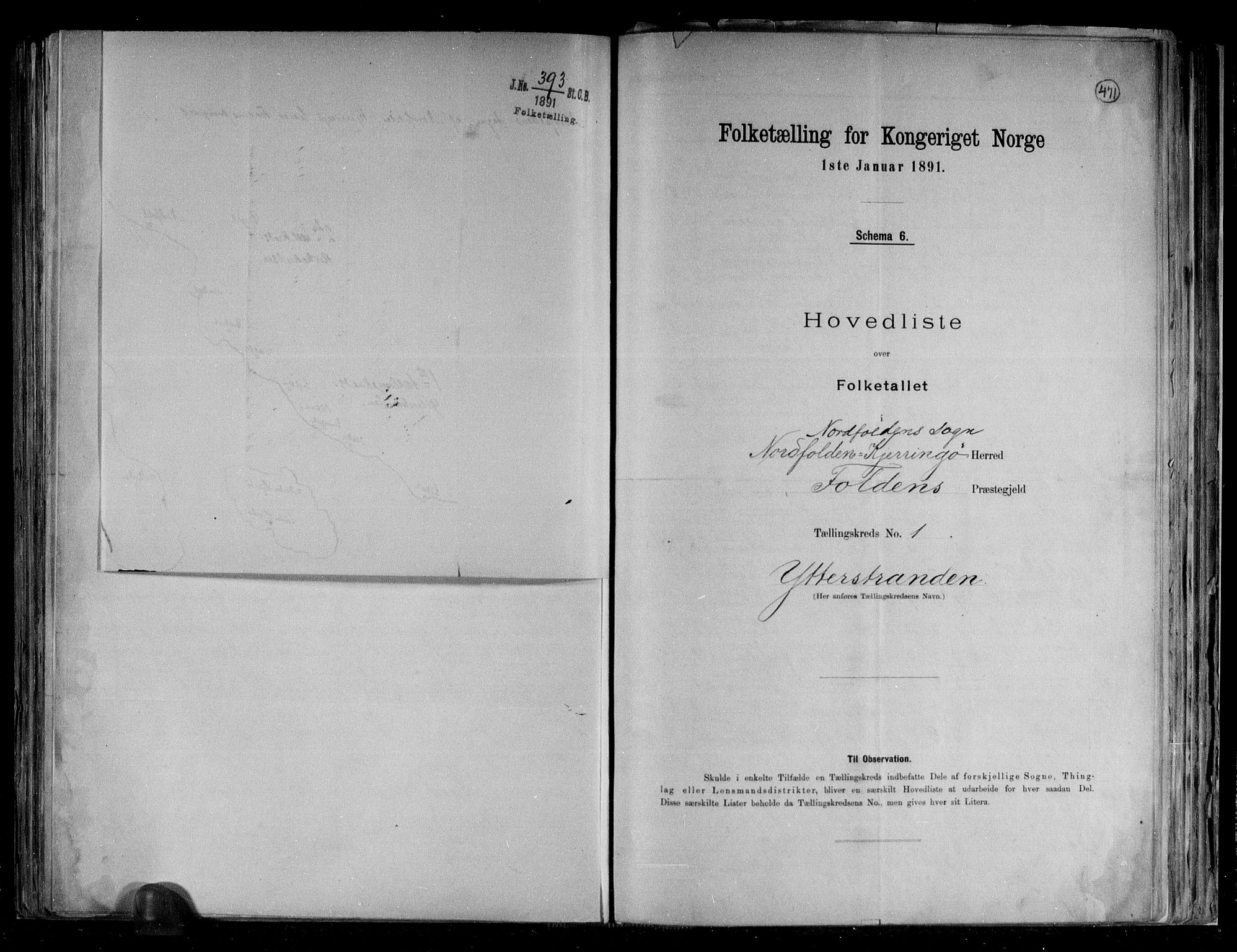 RA, Folketelling 1891 for 1846 Nordfold-Kjerringøy herred, 1891, s. 6