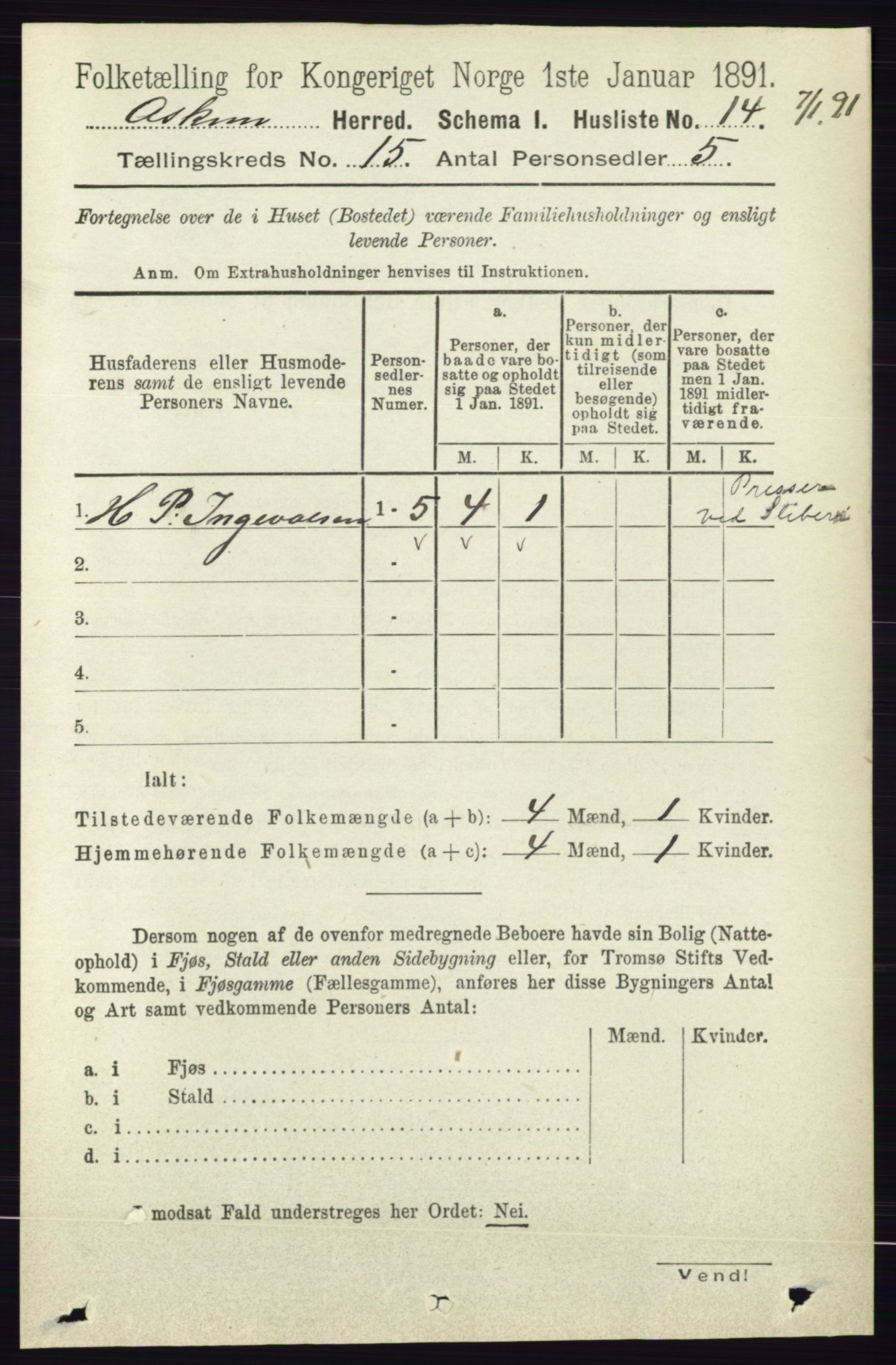 RA, Folketelling 1891 for 0124 Askim herred, 1891, s. 2431