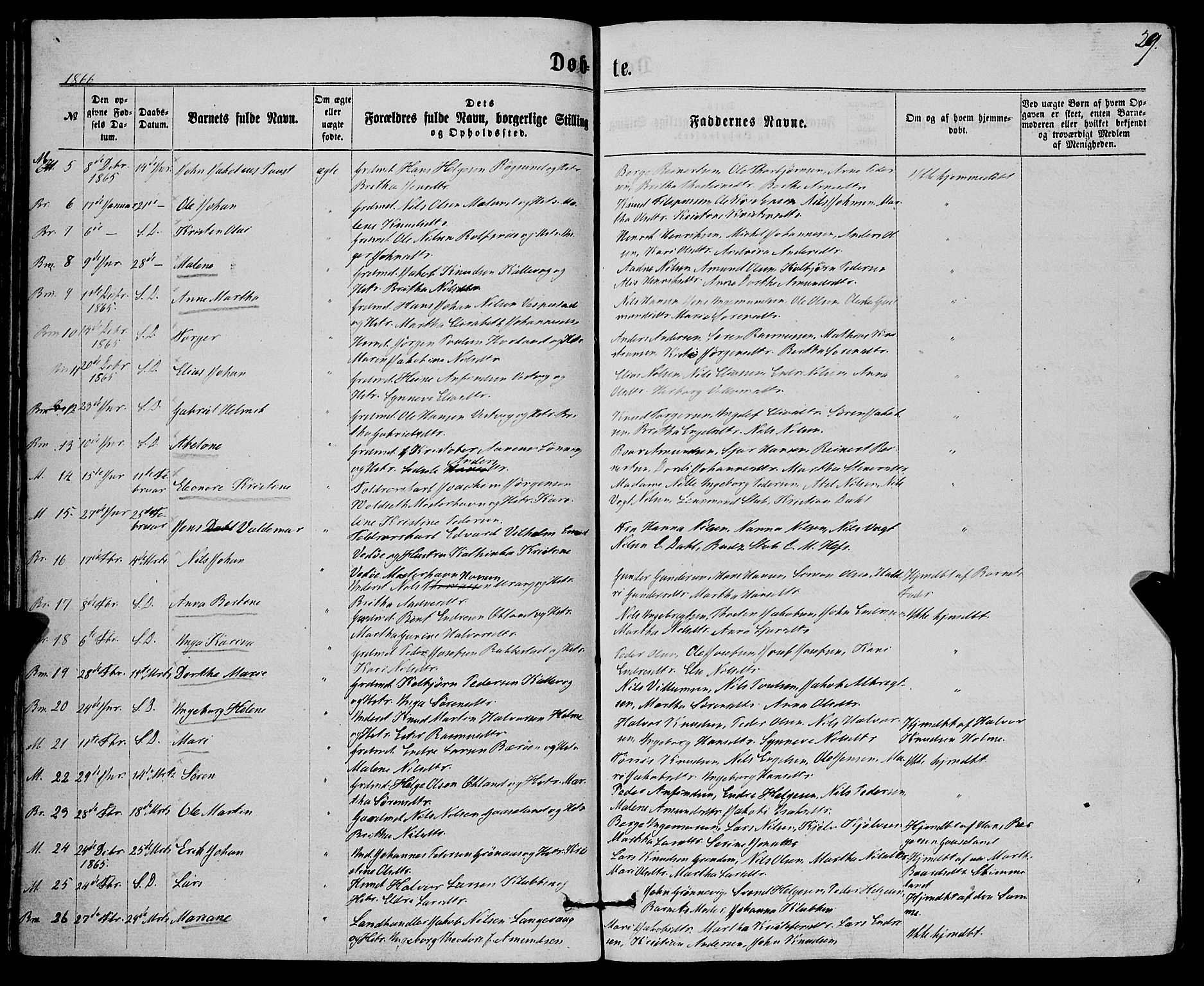 Finnås sokneprestembete, AV/SAB-A-99925/H/Ha/Haa/Haaa/L0008: Ministerialbok nr. A 8, 1863-1872, s. 29