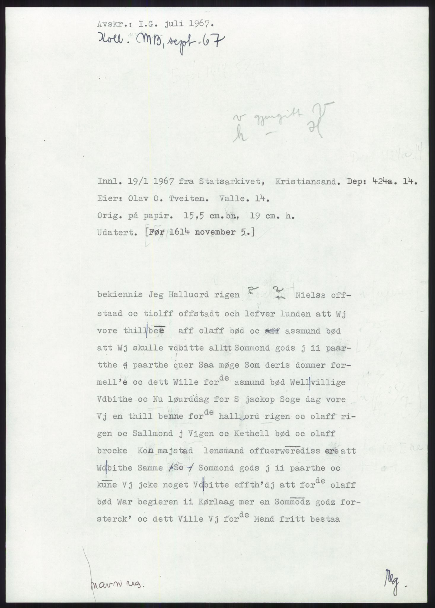Samlinger til kildeutgivelse, Diplomavskriftsamlingen, AV/RA-EA-4053/H/Ha, s. 28