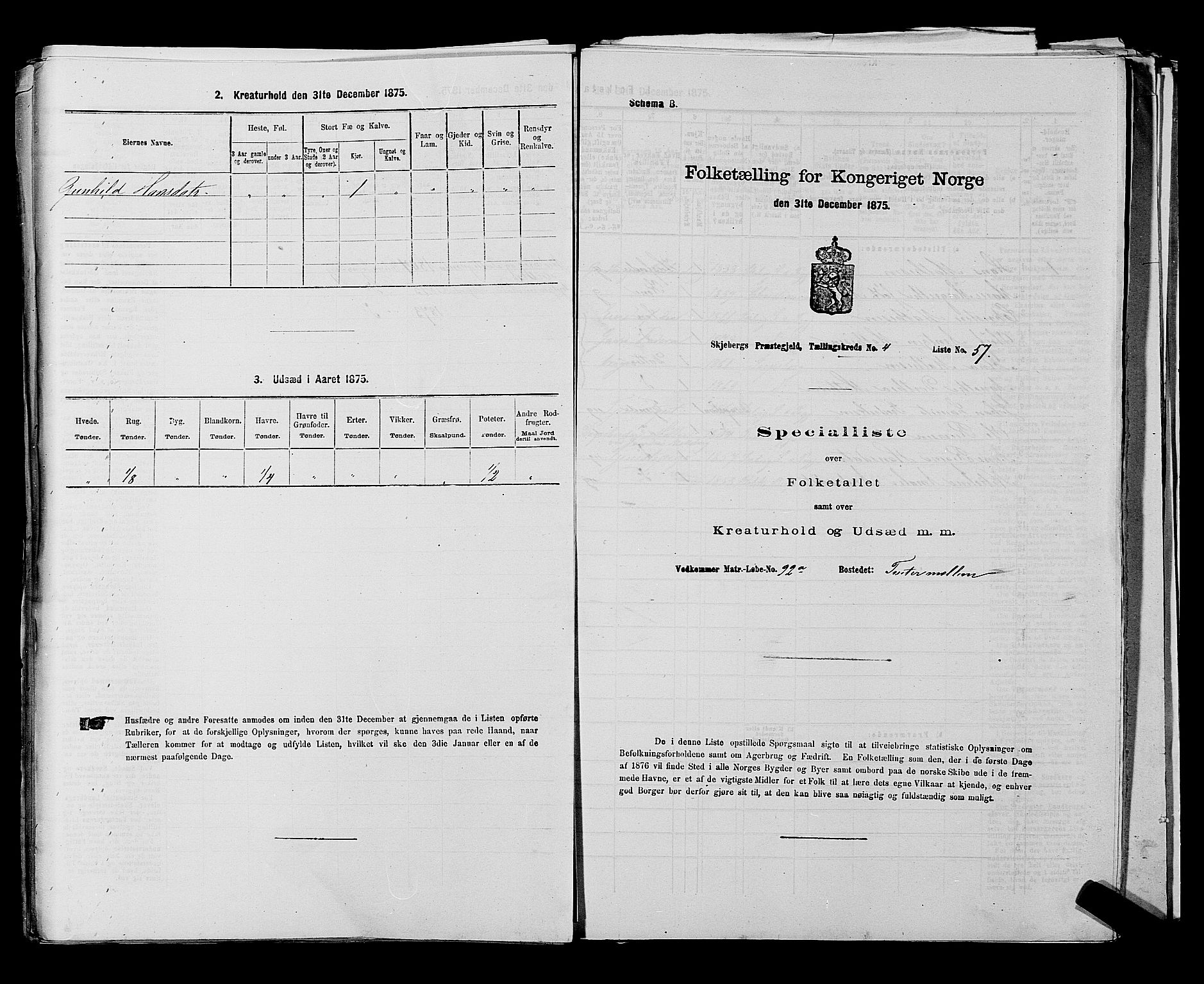 RA, Folketelling 1875 for 0115P Skjeberg prestegjeld, 1875, s. 822