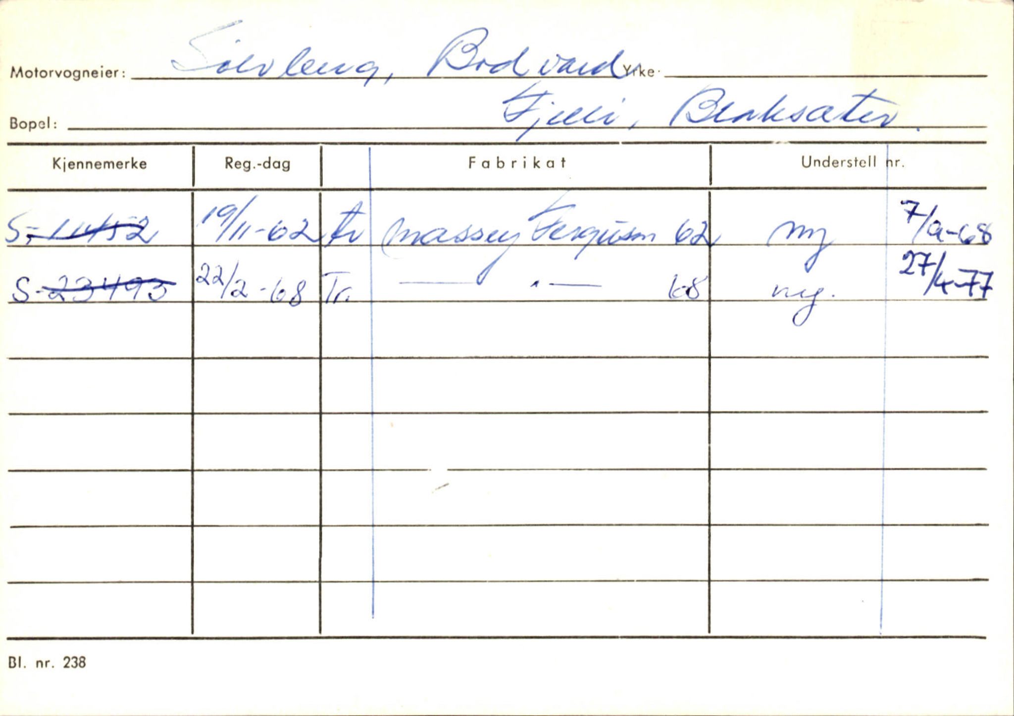 Statens vegvesen, Sogn og Fjordane vegkontor, SAB/A-5301/4/F/L0131: Eigarregister Høyanger P-Å. Stryn S-Å, 1945-1975, s. 1832