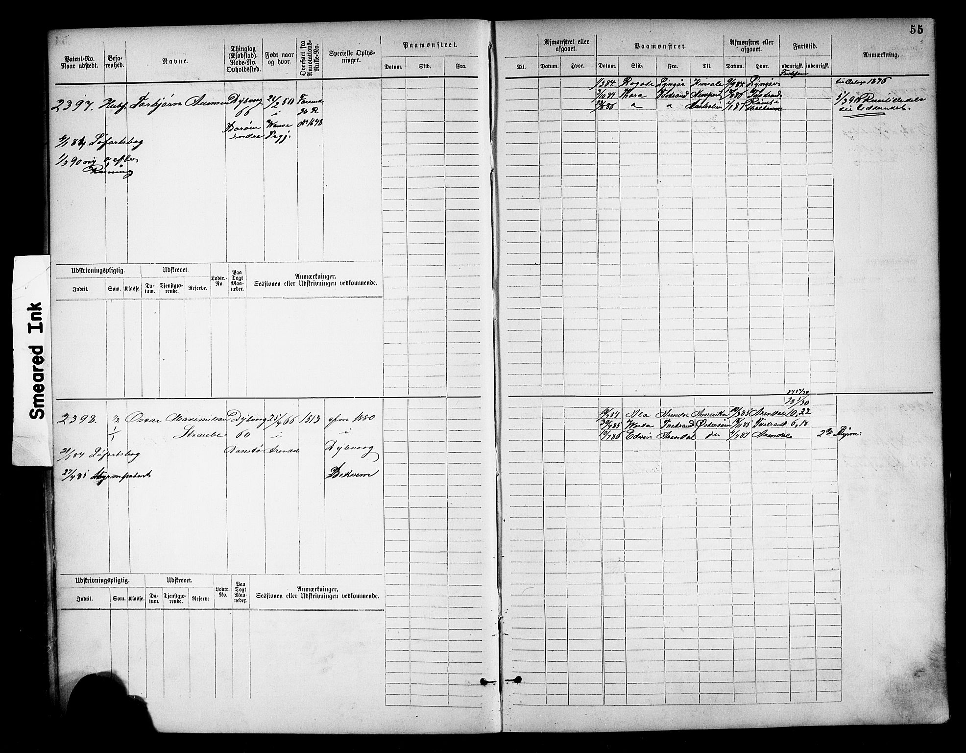 Tvedestrand mønstringskrets, SAK/2031-0011/F/Fb/L0018: Hovedrulle nr 2289-3056, U-34, 1882-1892, s. 58