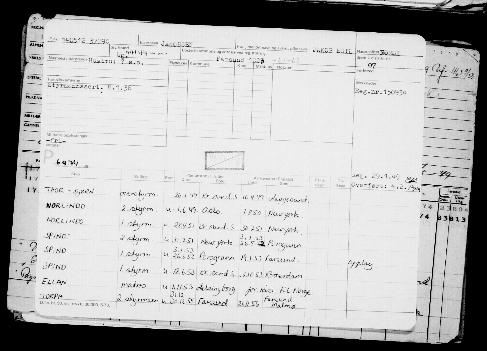 Direktoratet for sjømenn, AV/RA-S-3545/G/Gb/L0104: Hovedkort, 1912, s. 495