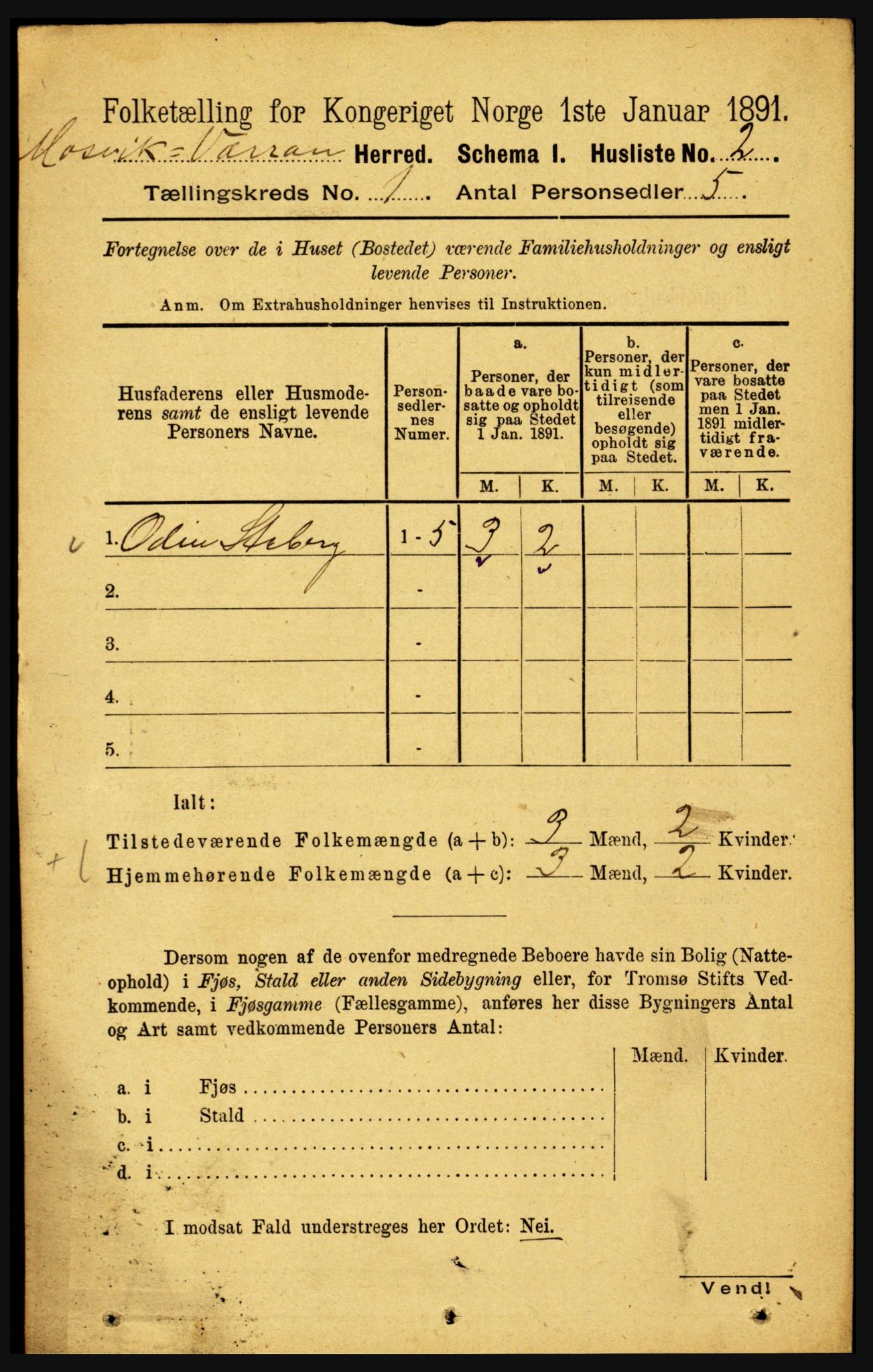 RA, Folketelling 1891 for 1723 Mosvik og Verran herred, 1891, s. 24