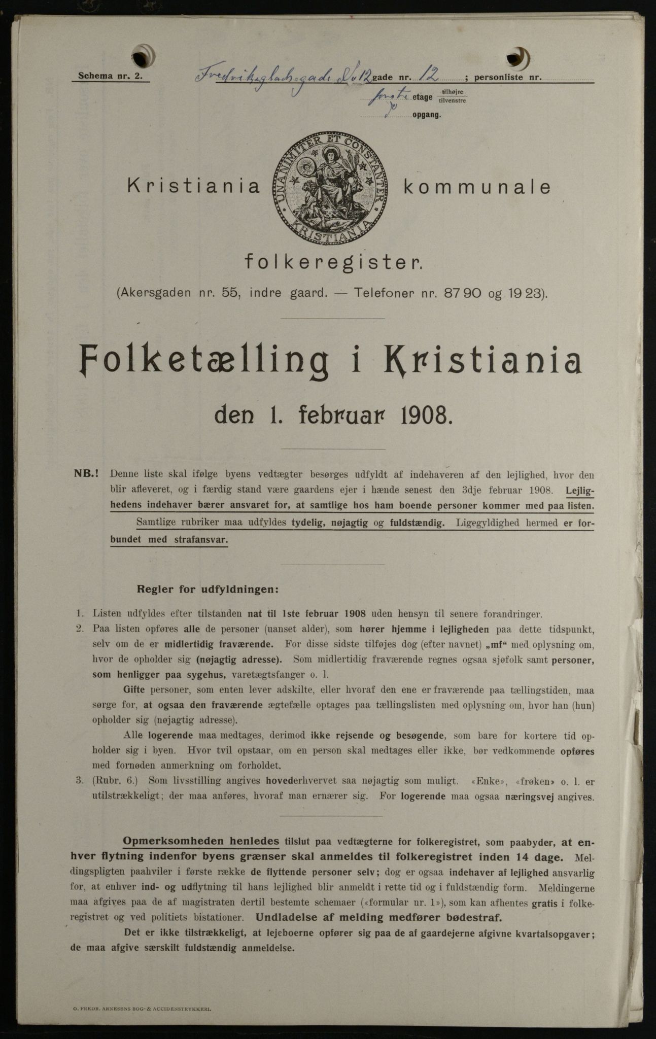 OBA, Kommunal folketelling 1.2.1908 for Kristiania kjøpstad, 1908, s. 23994