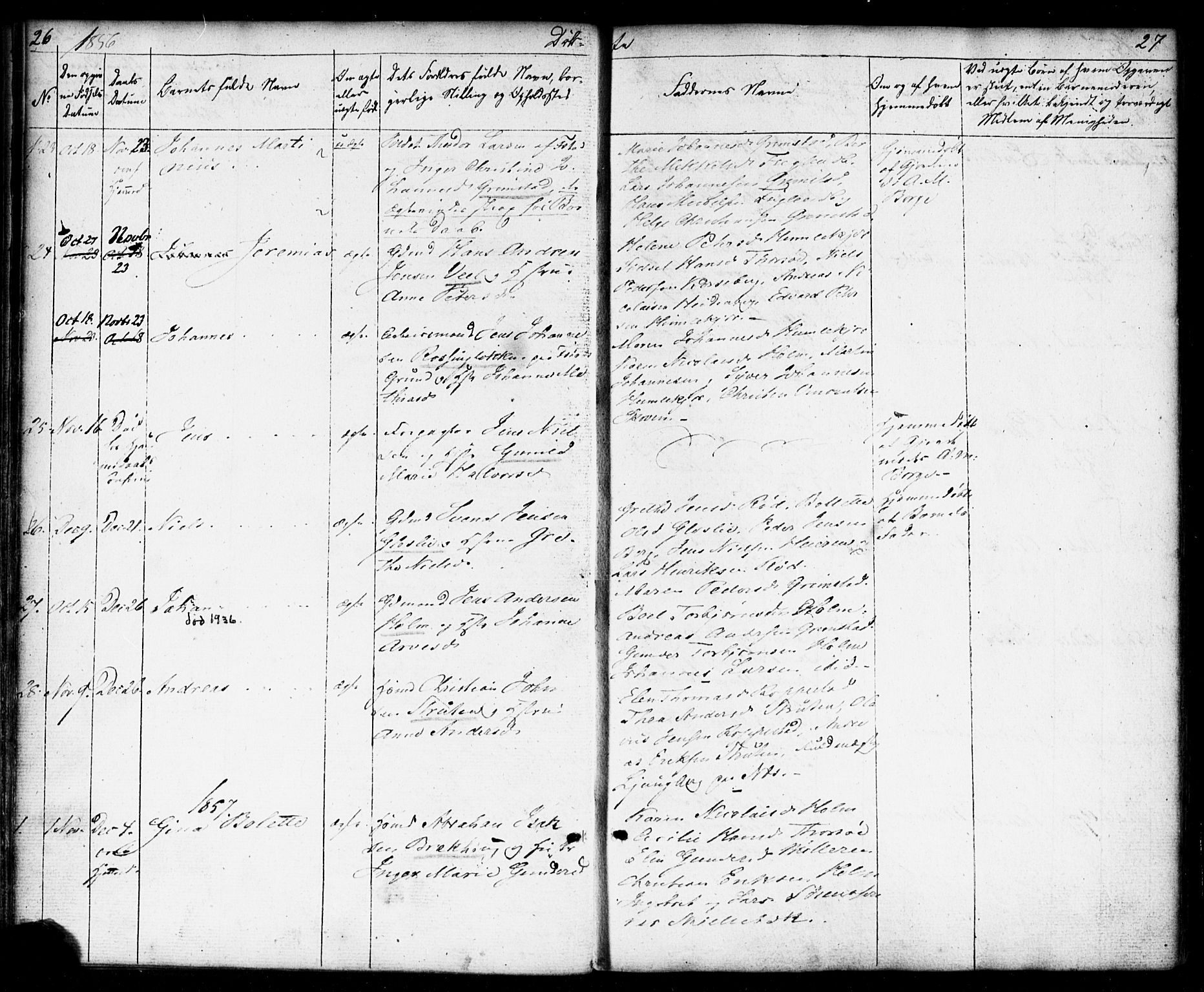 Borge prestekontor Kirkebøker, SAO/A-10903/F/Fb/L0002: Ministerialbok nr. II 2, 1853-1877, s. 26-27