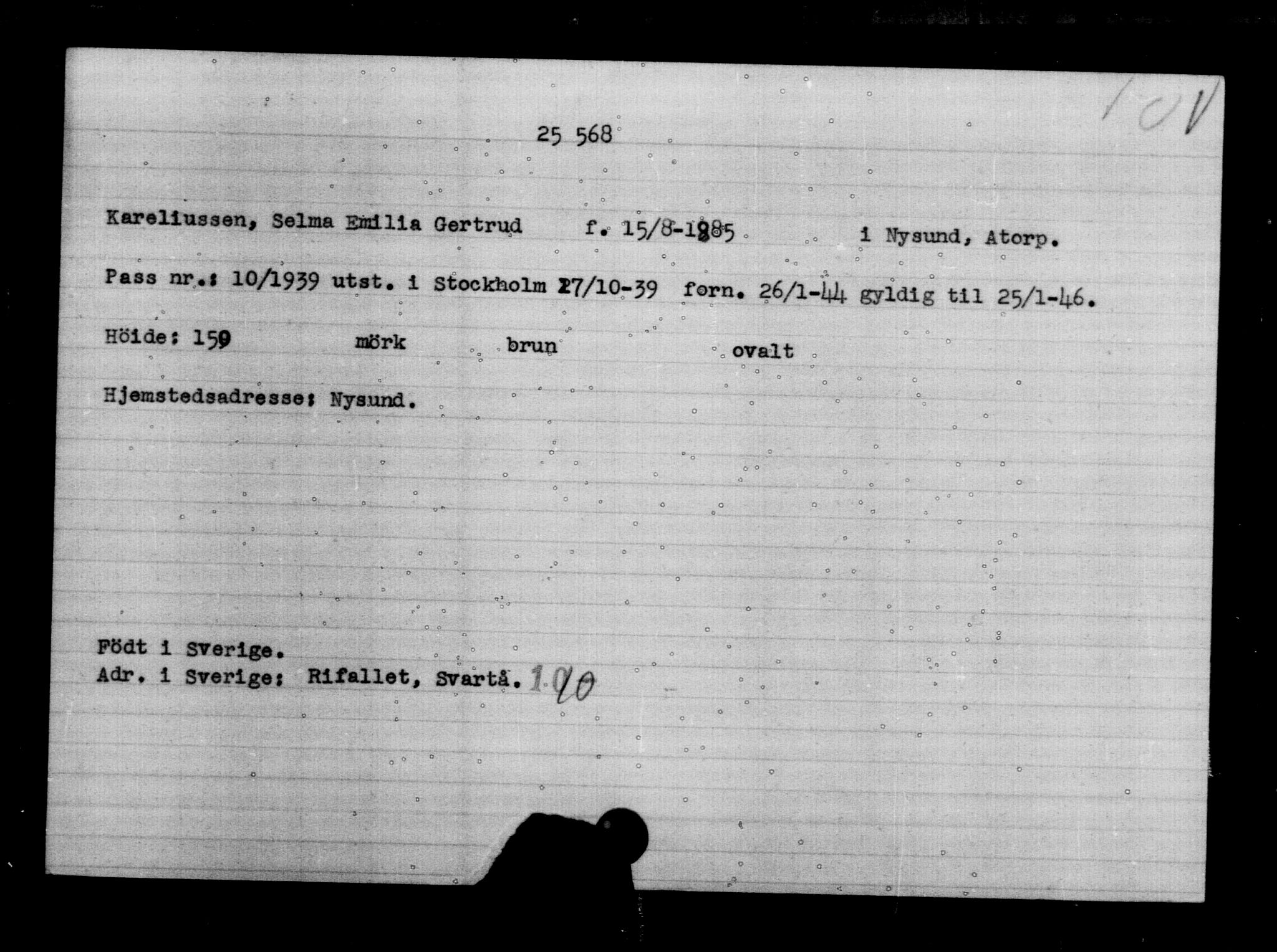 Den Kgl. Norske Legasjons Flyktningskontor, AV/RA-S-6753/V/Va/L0011: Kjesäterkartoteket.  Flyktningenr. 25300-28349, 1940-1945, s. 282