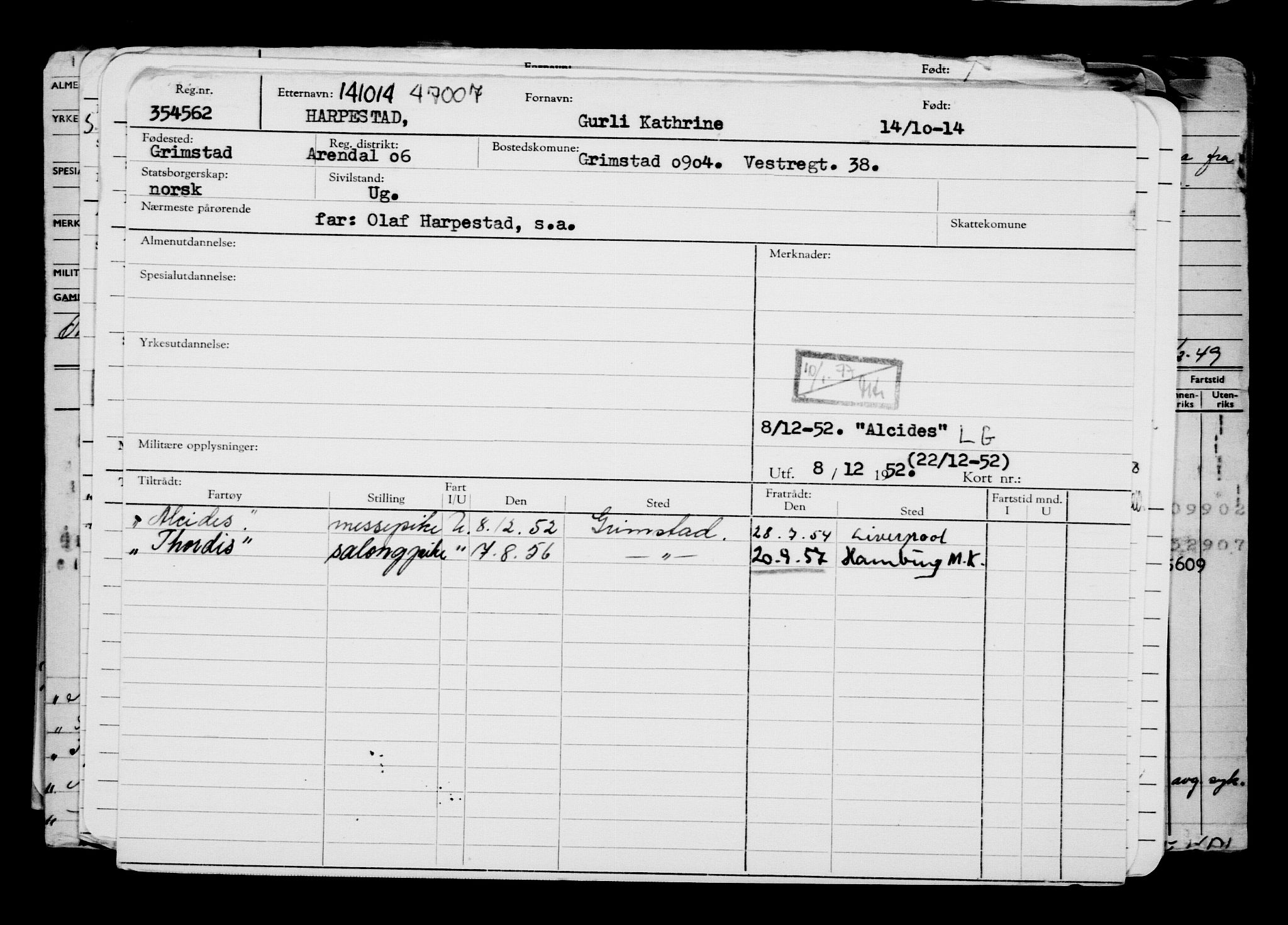 Direktoratet for sjømenn, AV/RA-S-3545/G/Gb/L0124: Hovedkort, 1914, s. 670