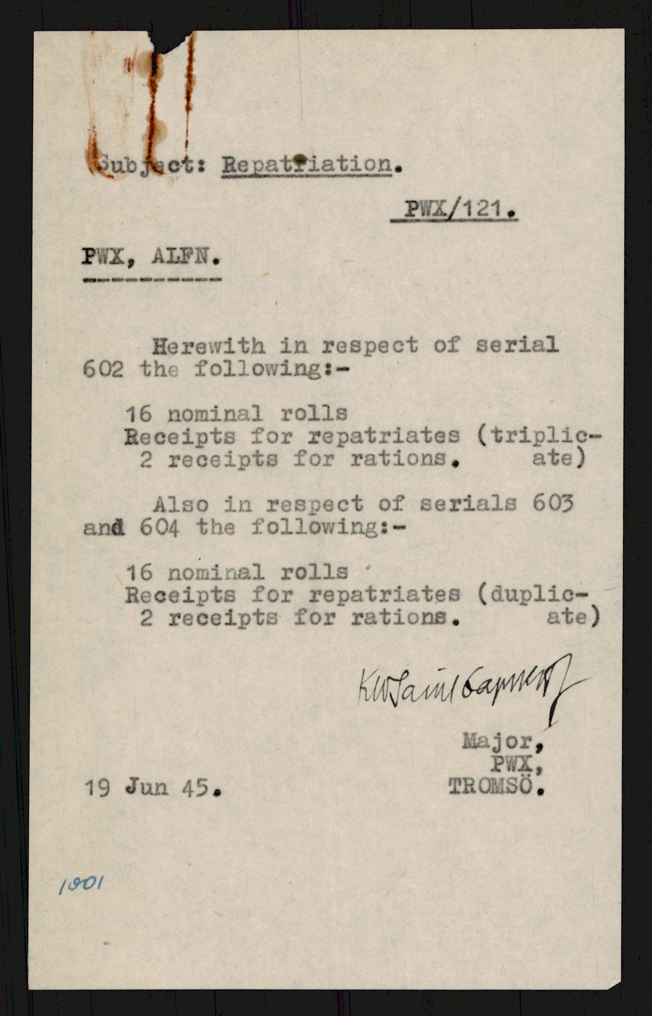 Flyktnings- og fangedirektoratet, Repatrieringskontoret, RA/S-1681/D/Db/L0016: Displaced Persons (DPs) og sivile tyskere, 1945-1948, s. 873