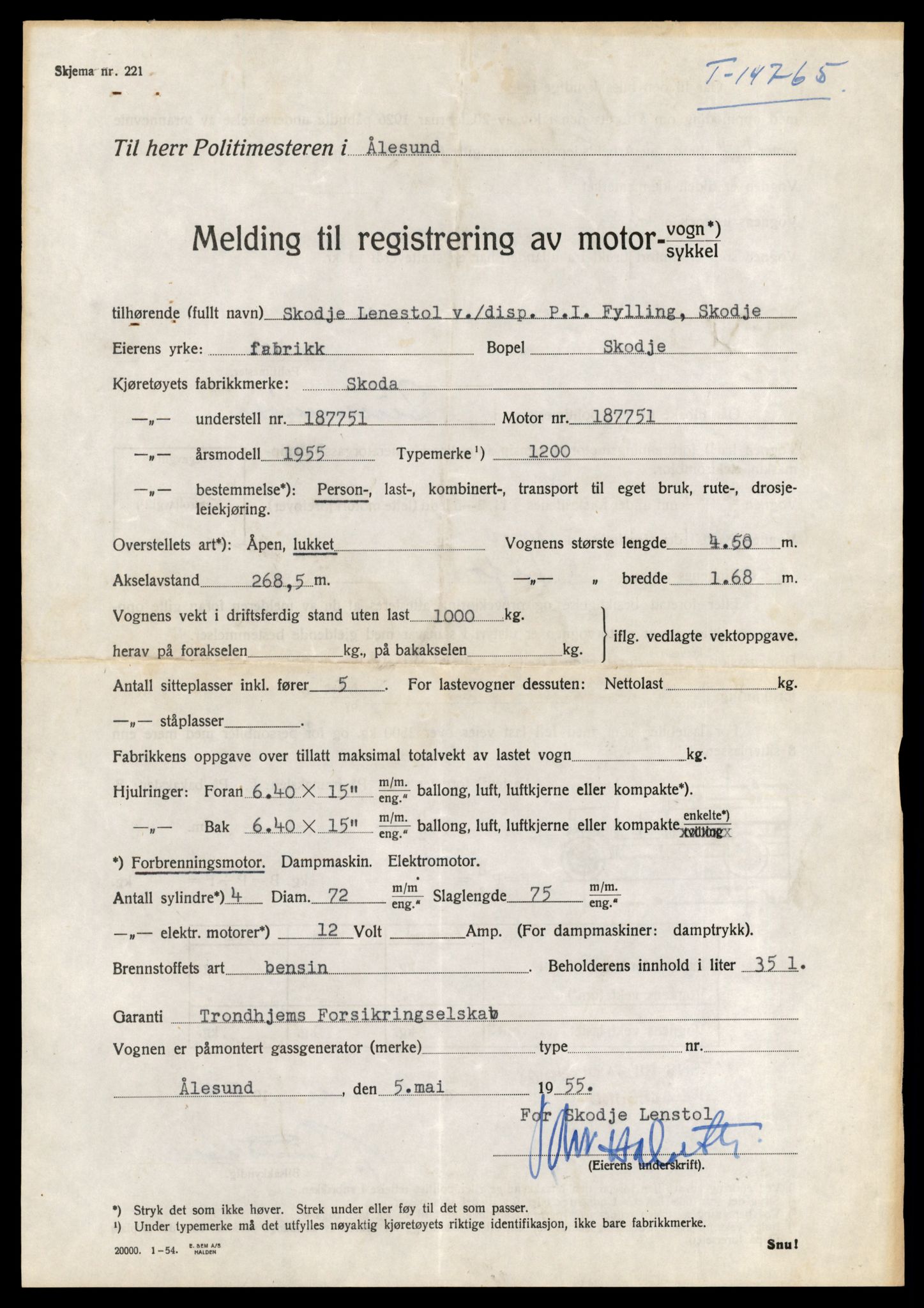 Møre og Romsdal vegkontor - Ålesund trafikkstasjon, AV/SAT-A-4099/F/Fe/L0048: Registreringskort for kjøretøy T 14721 - T 14863, 1927-1998, s. 892